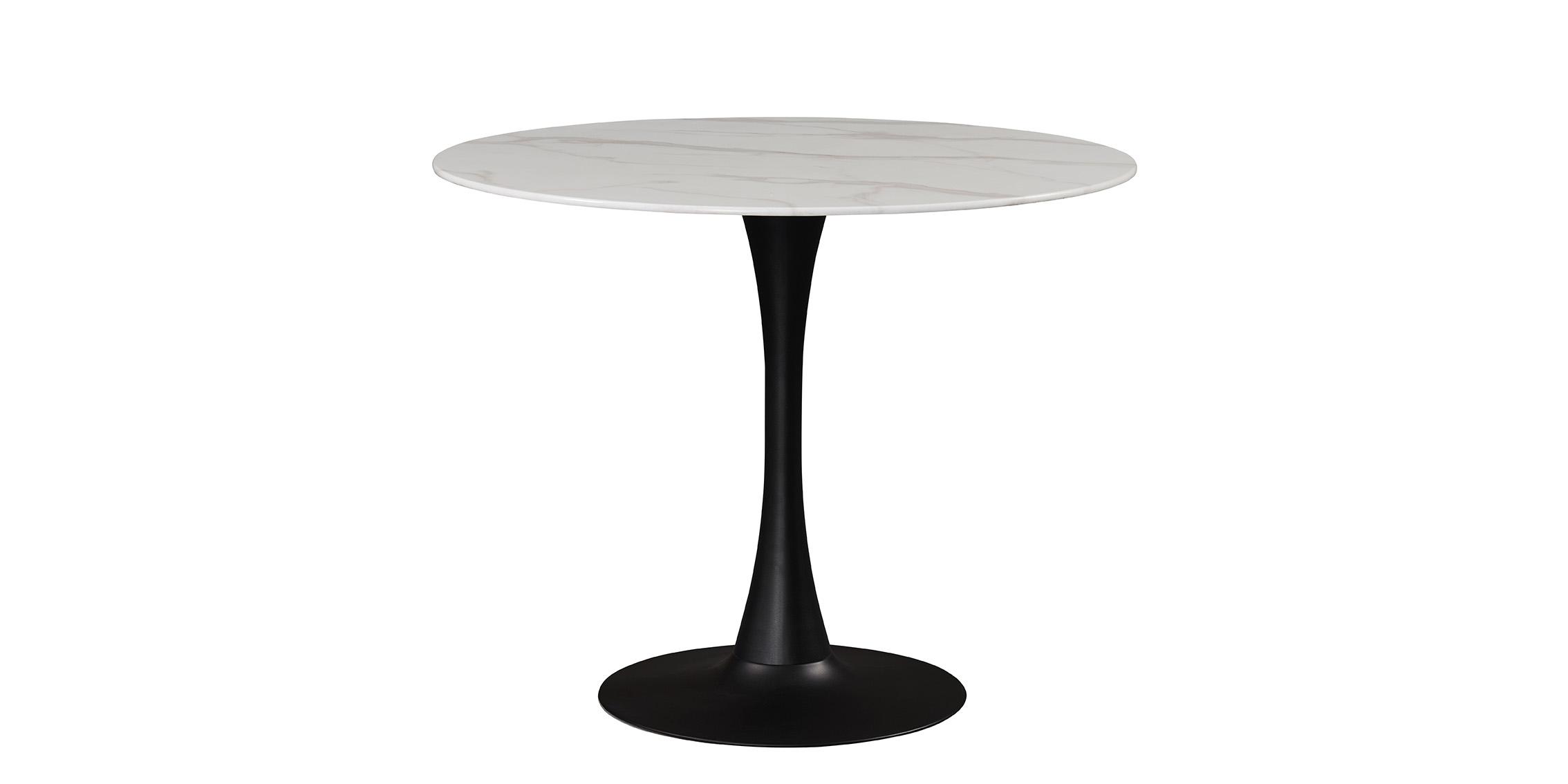 

    
White & Black Round Faux Marble Dining Table TULIP 36" 973-T Meridian Modern
