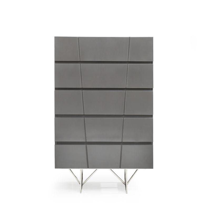 

    
 Shop  Grey Bonded Leather King Size Panel Bedroom Set by VIG Modrest Chrysler
