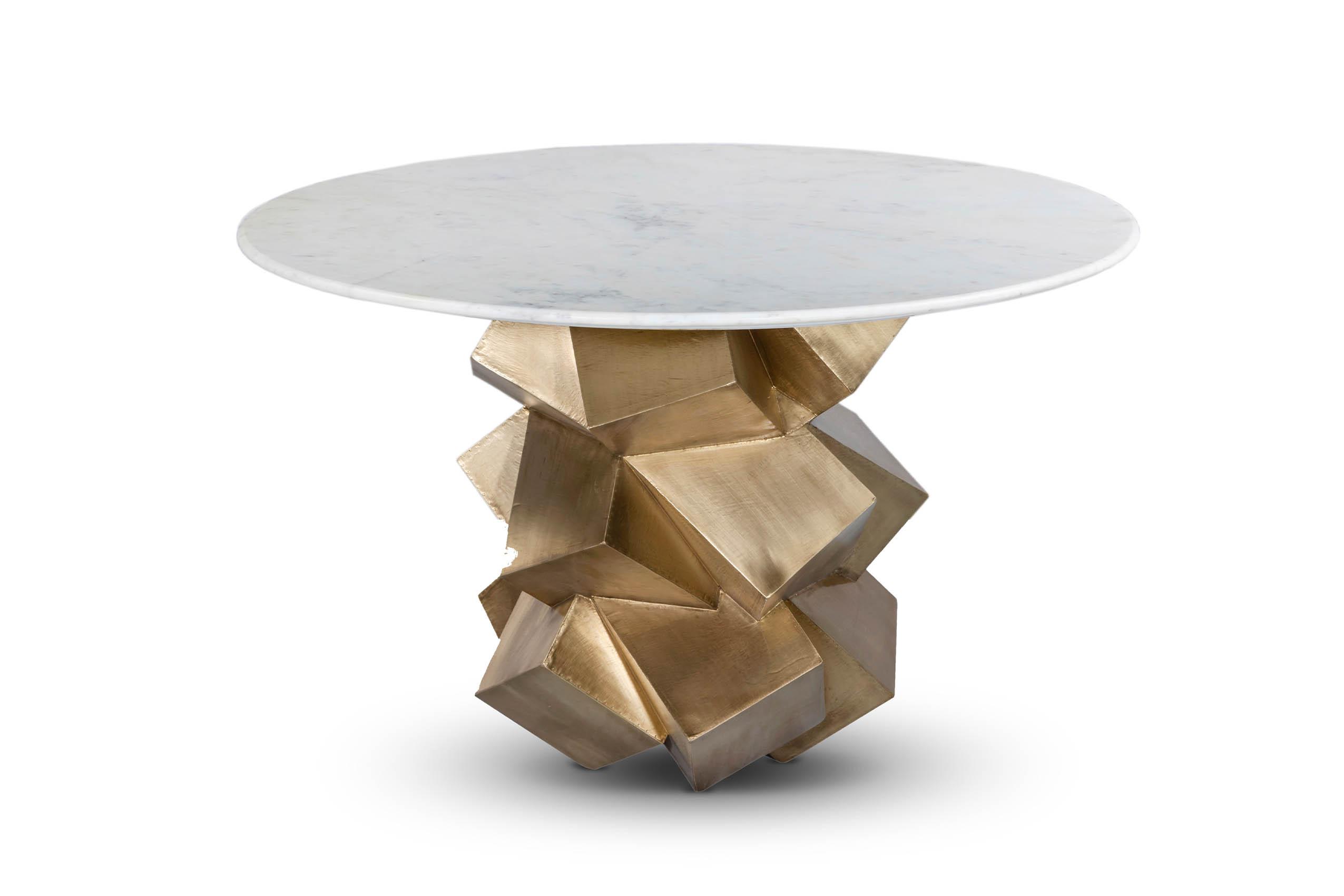 

    
Meridian Furniture 960-T Dining Table Brass/White 960-T
