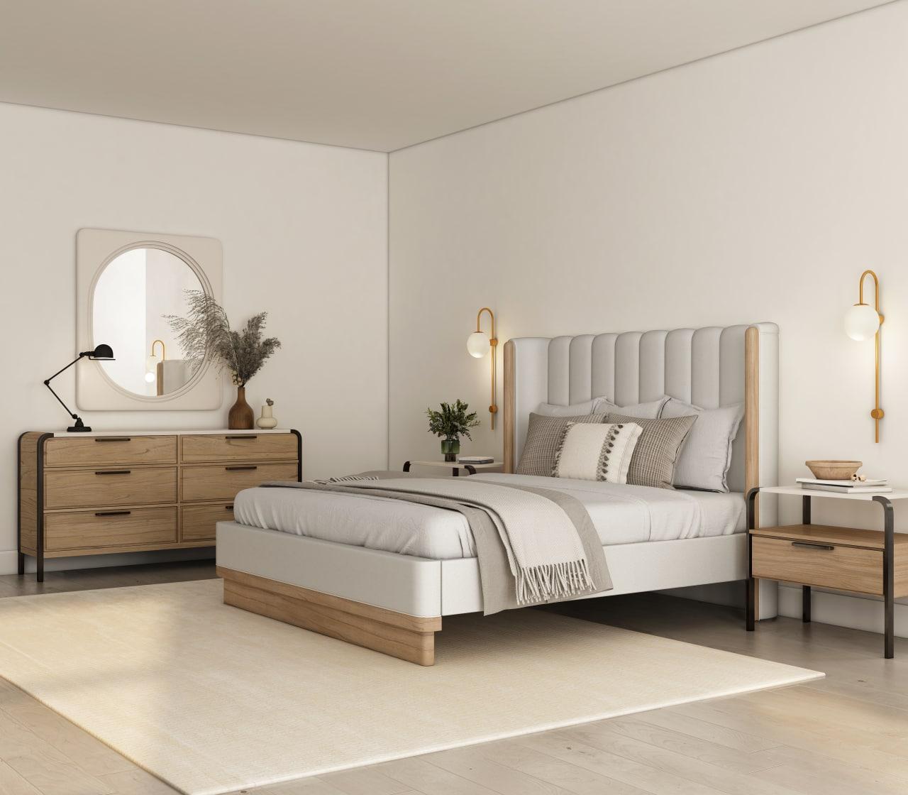 

    
White & Brown Queen Size Bedroom Set 5Pcs by A.R.T. Furniture Portico
