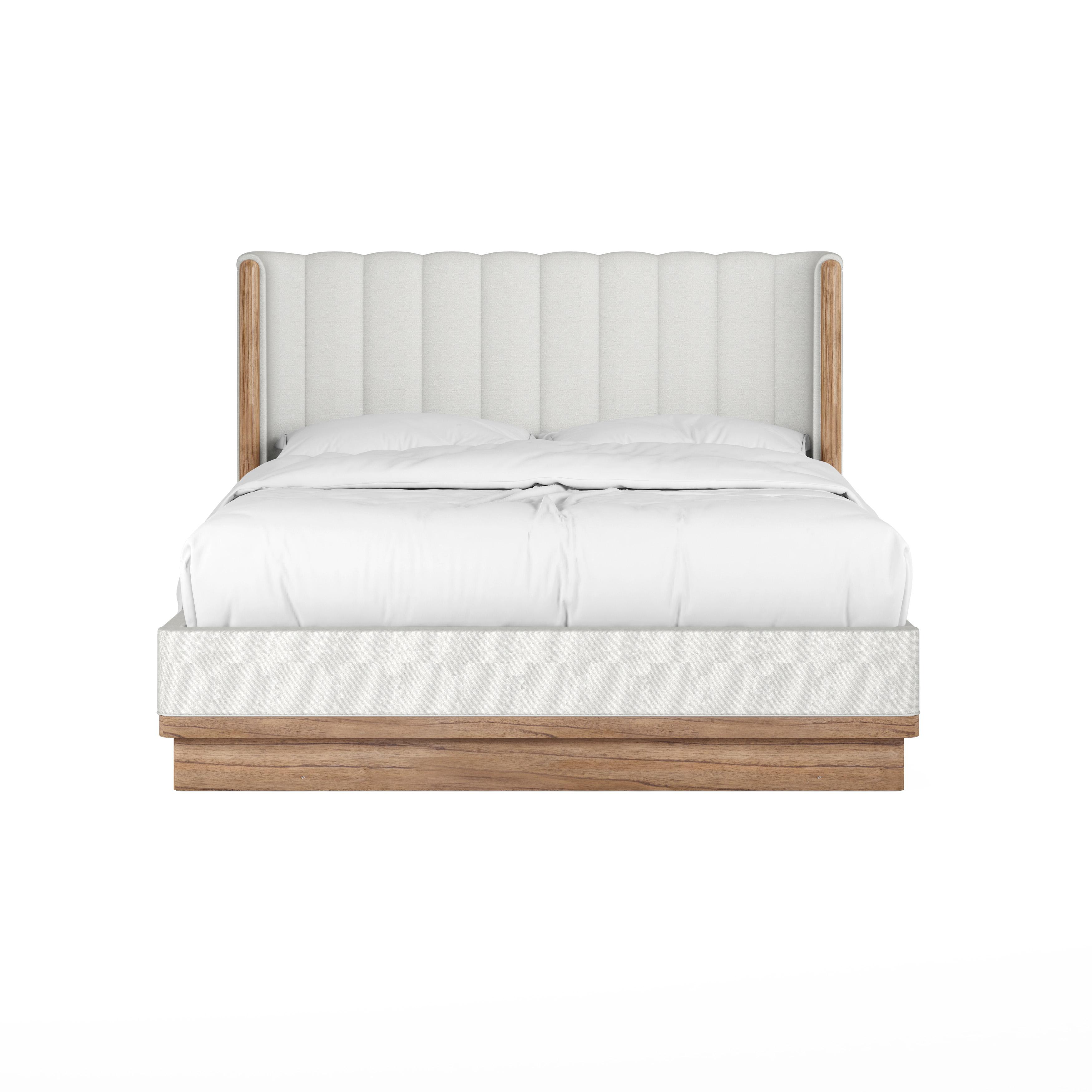 Traditional, Casual Panel Bed Portico 323136-3335 in White, Brown 