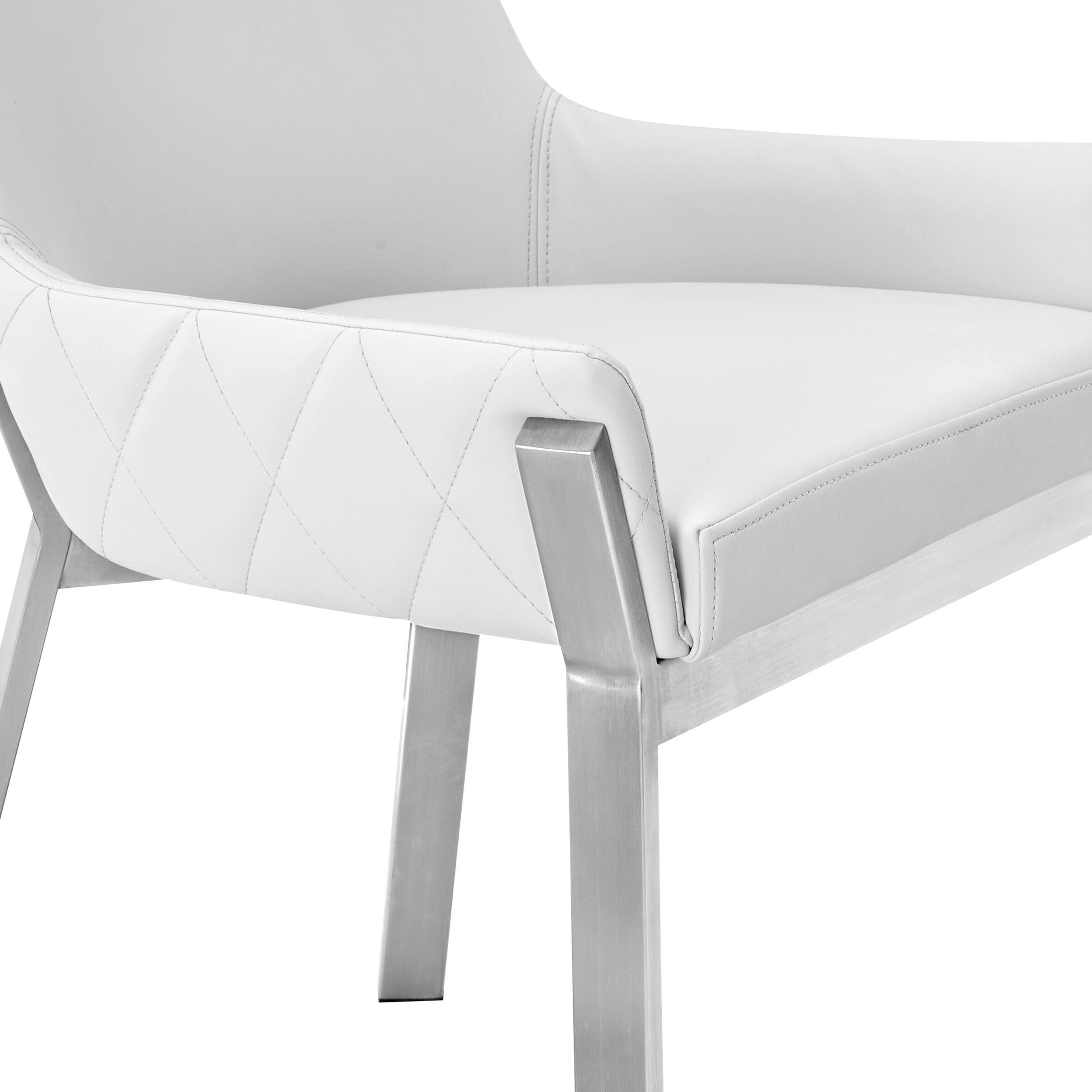 

                    
Buy White & Brushed Stainless Steel Dining Chair Set 2 Modrest Ganon VIG Modern
