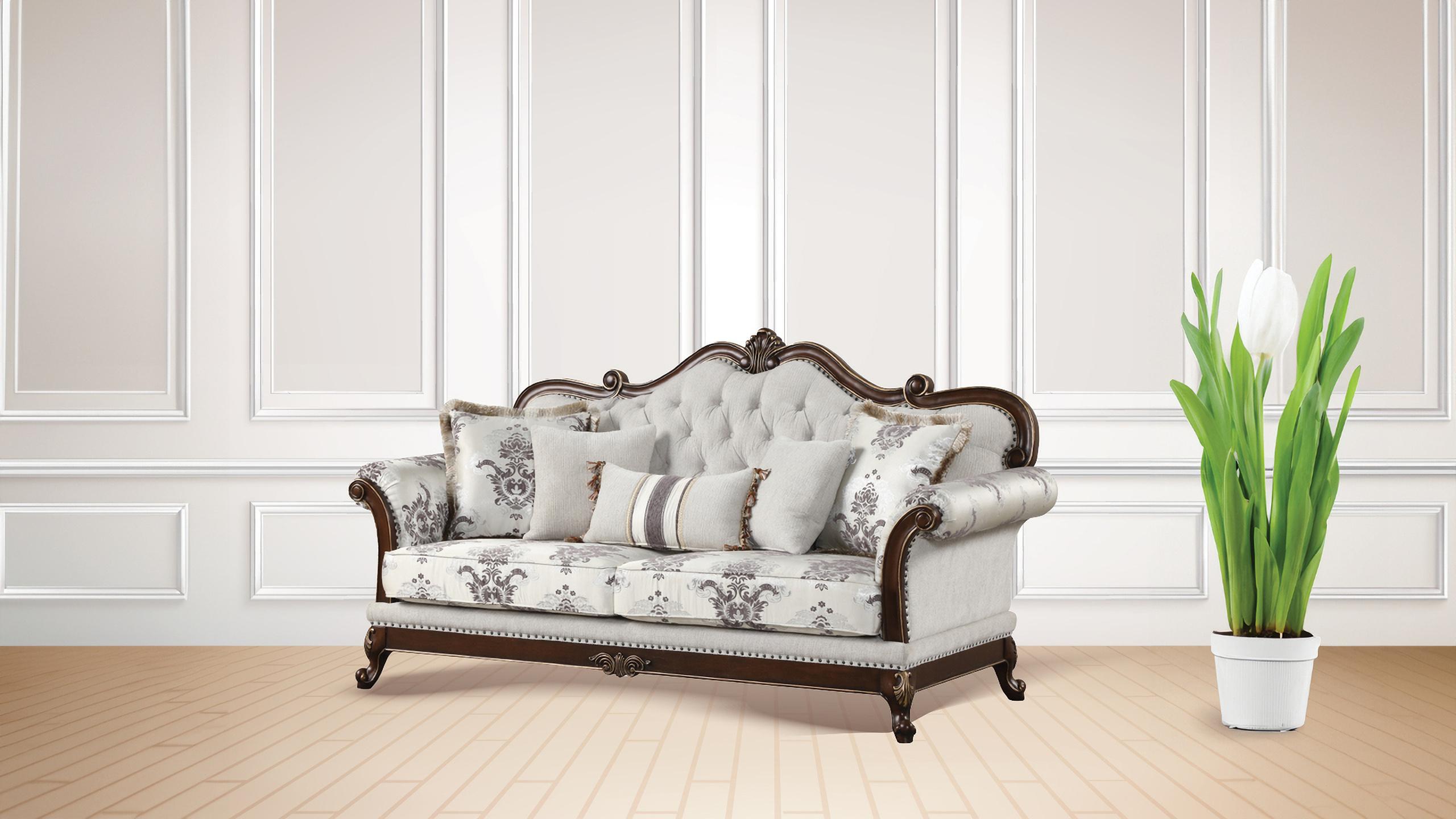 

    
White  Button Tufted Living Room Sofa Gloria Galaxy Home Traditional
