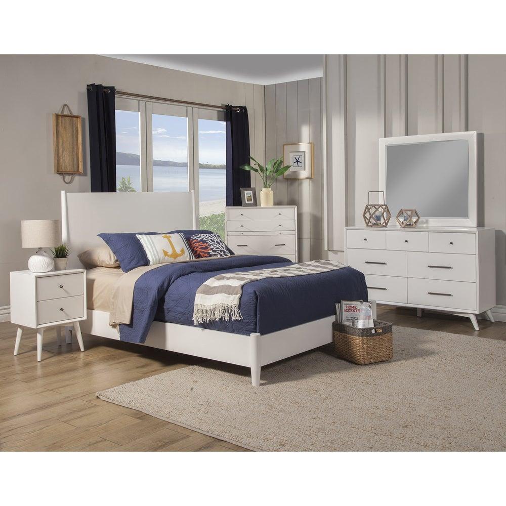 

    
Alpine Furniture Flynn Panel Bedroom Set White 966-W-07CK-Set-3
