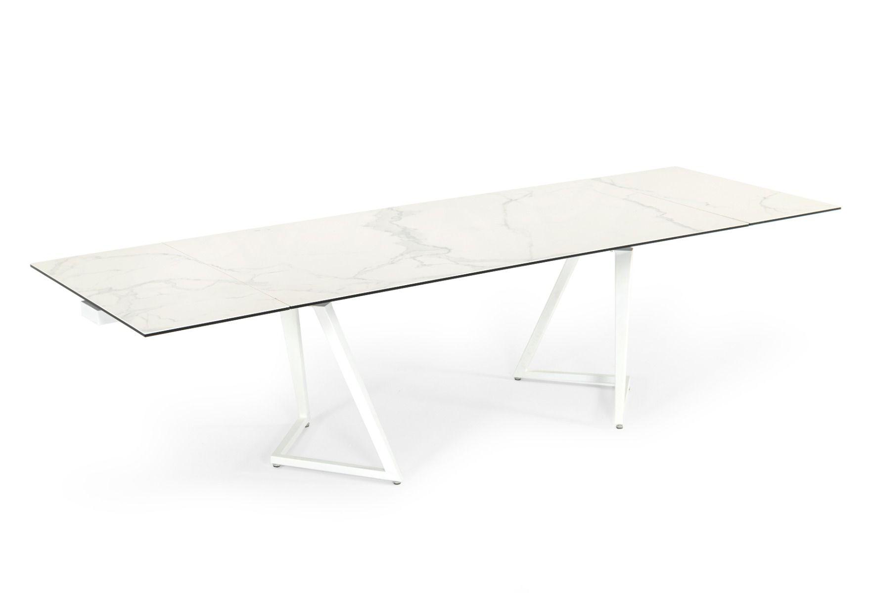

    
White Ceramic Extendable Dining Table Set 7Pcs VIG Modrest Farrell/Lucero
