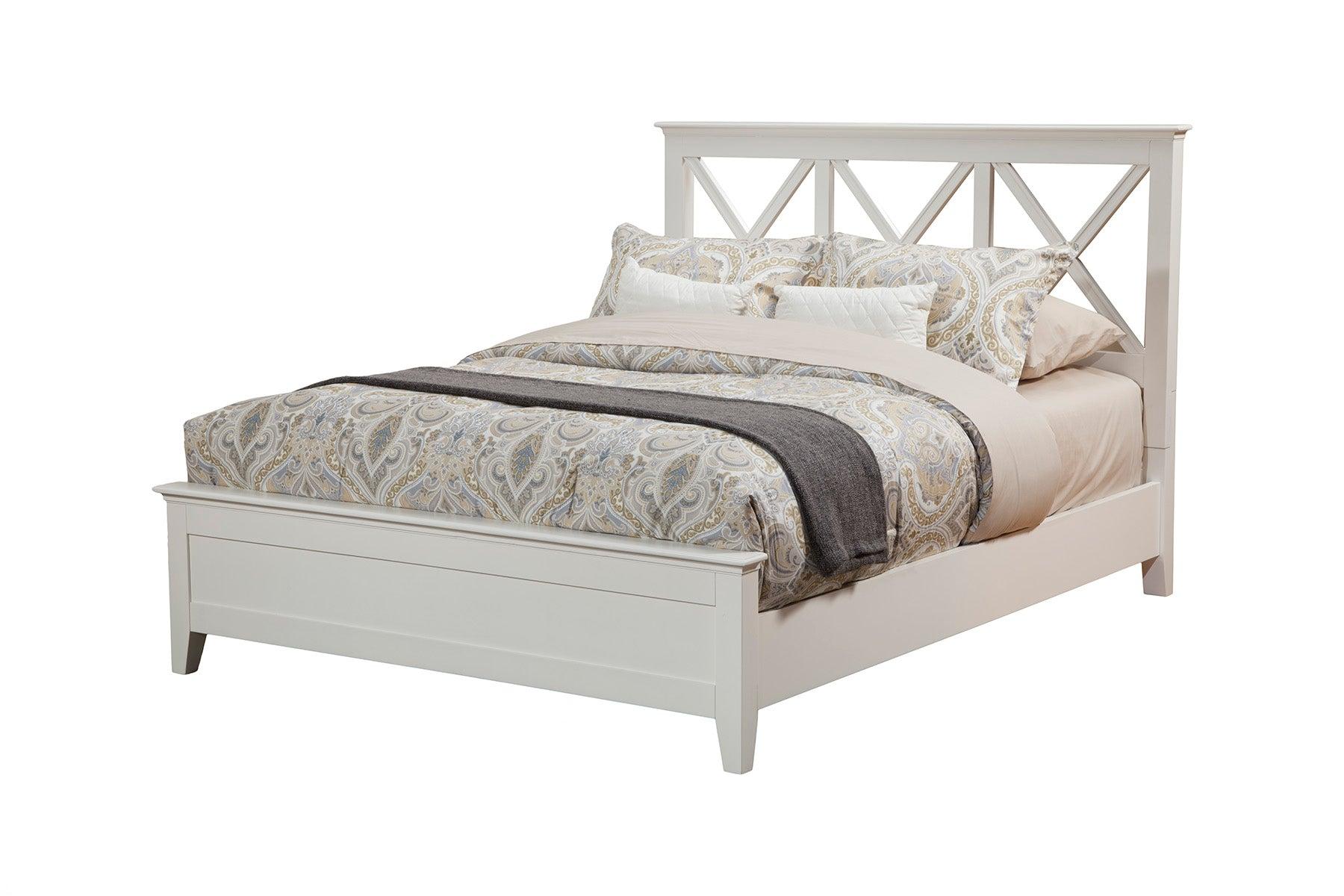 Contemporary Panel Bed POTTER 955-01Q in White 