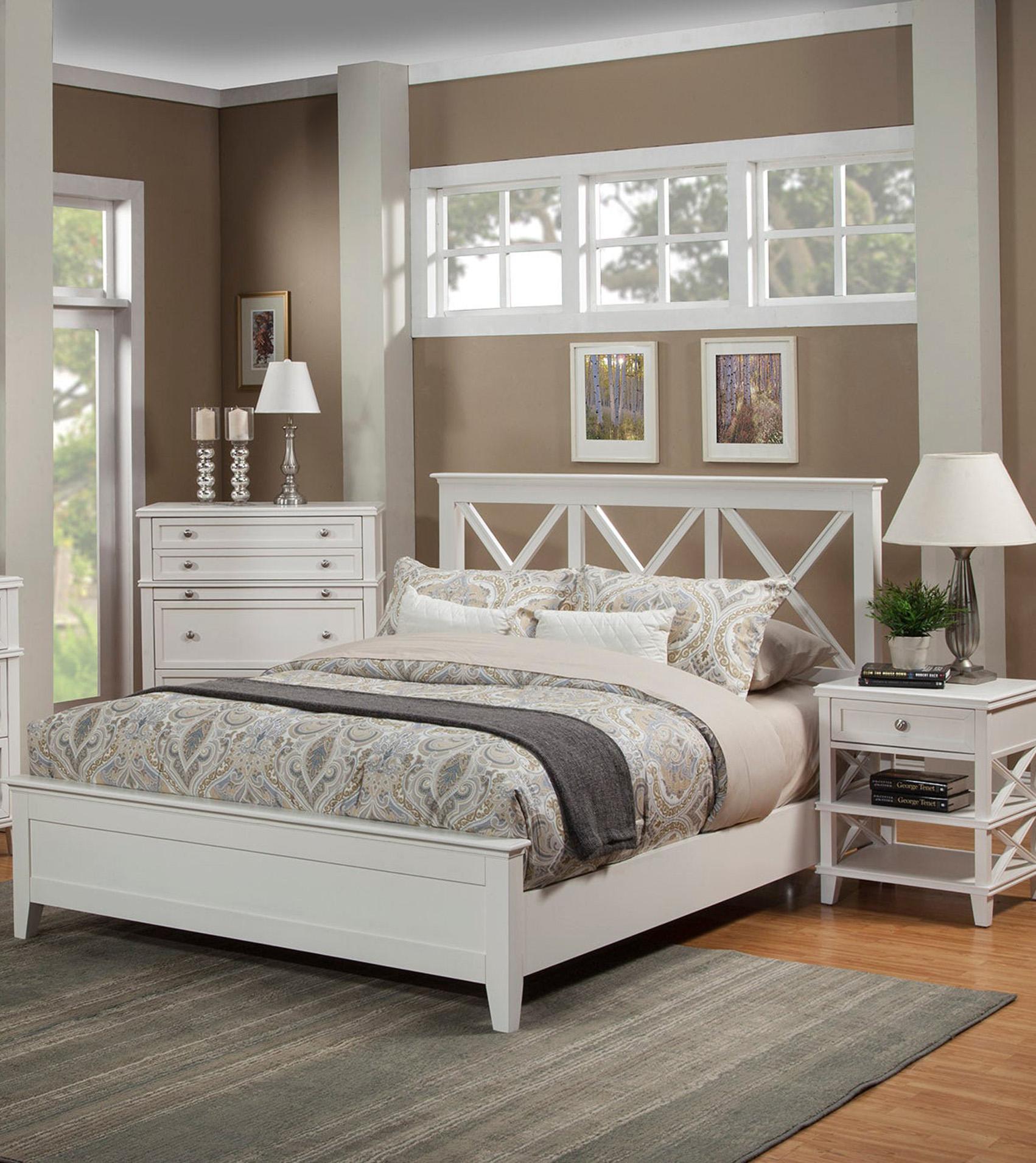Contemporary Panel Bedroom Set POTTER 955-01Q-Set-3 in White 