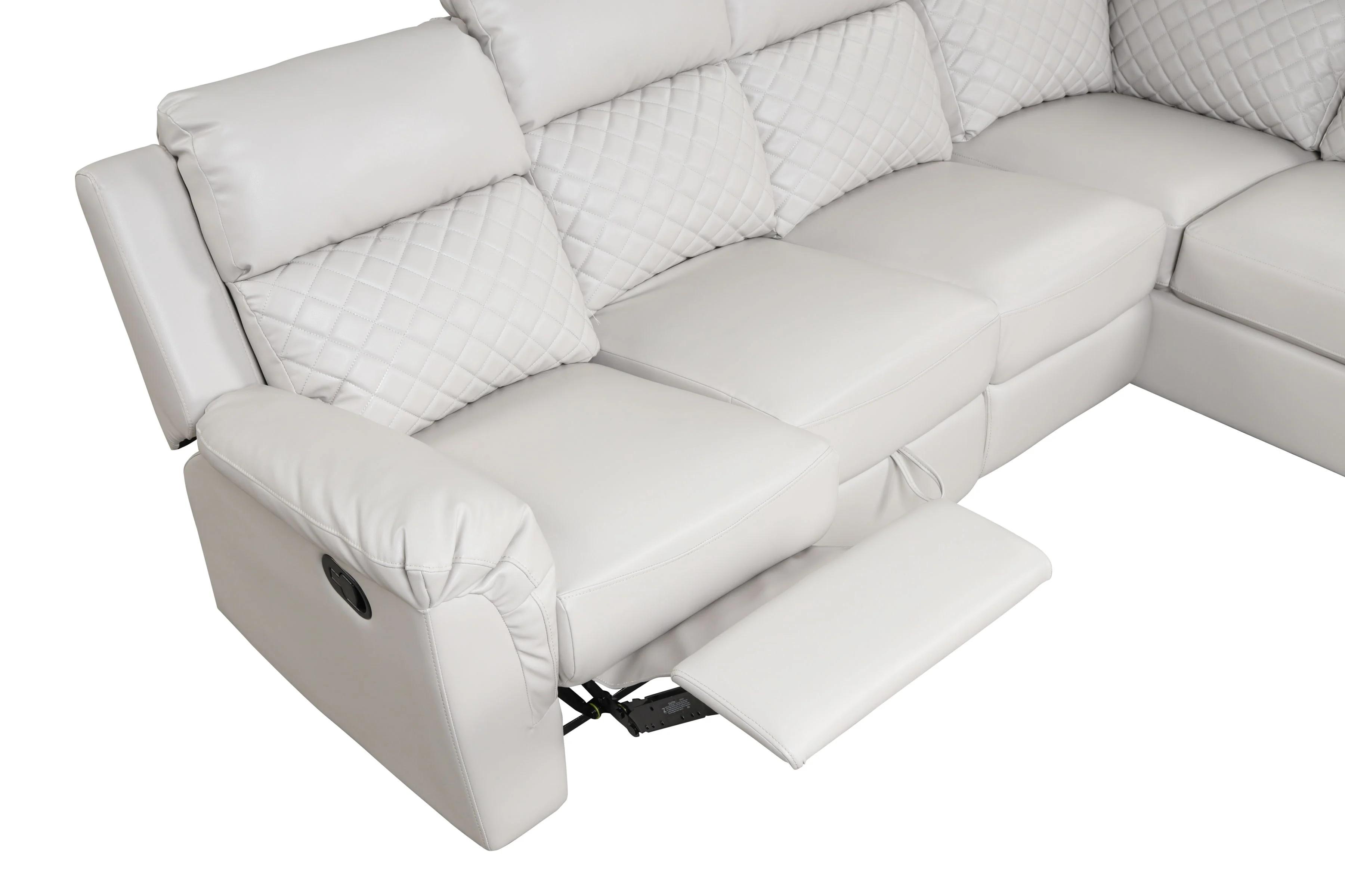 

                    
Buy White Eco Leather Manual Recliner Sectional CHARLOTTE Galaxy Home Contemporary
