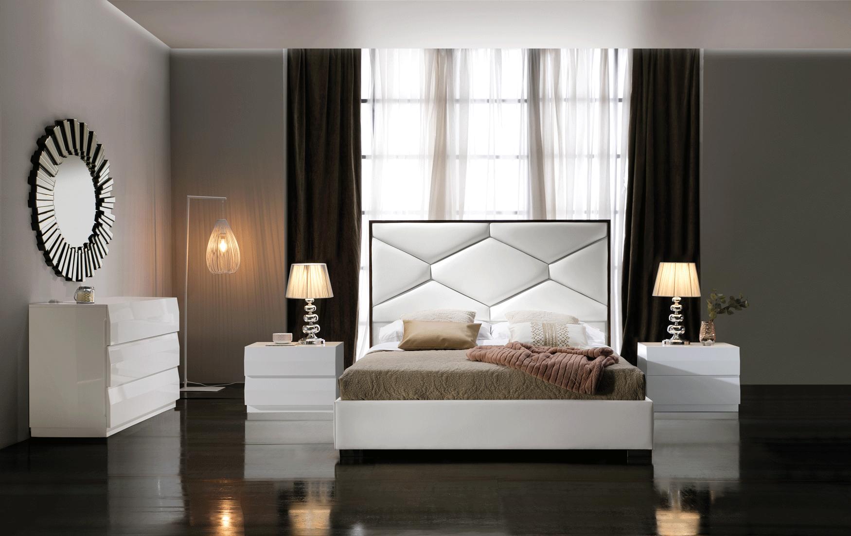 

    
White Eco Leather Queen Storage Bedroom Set 5Pcs MARTINA ESF Modern DUPEN SPAIN

