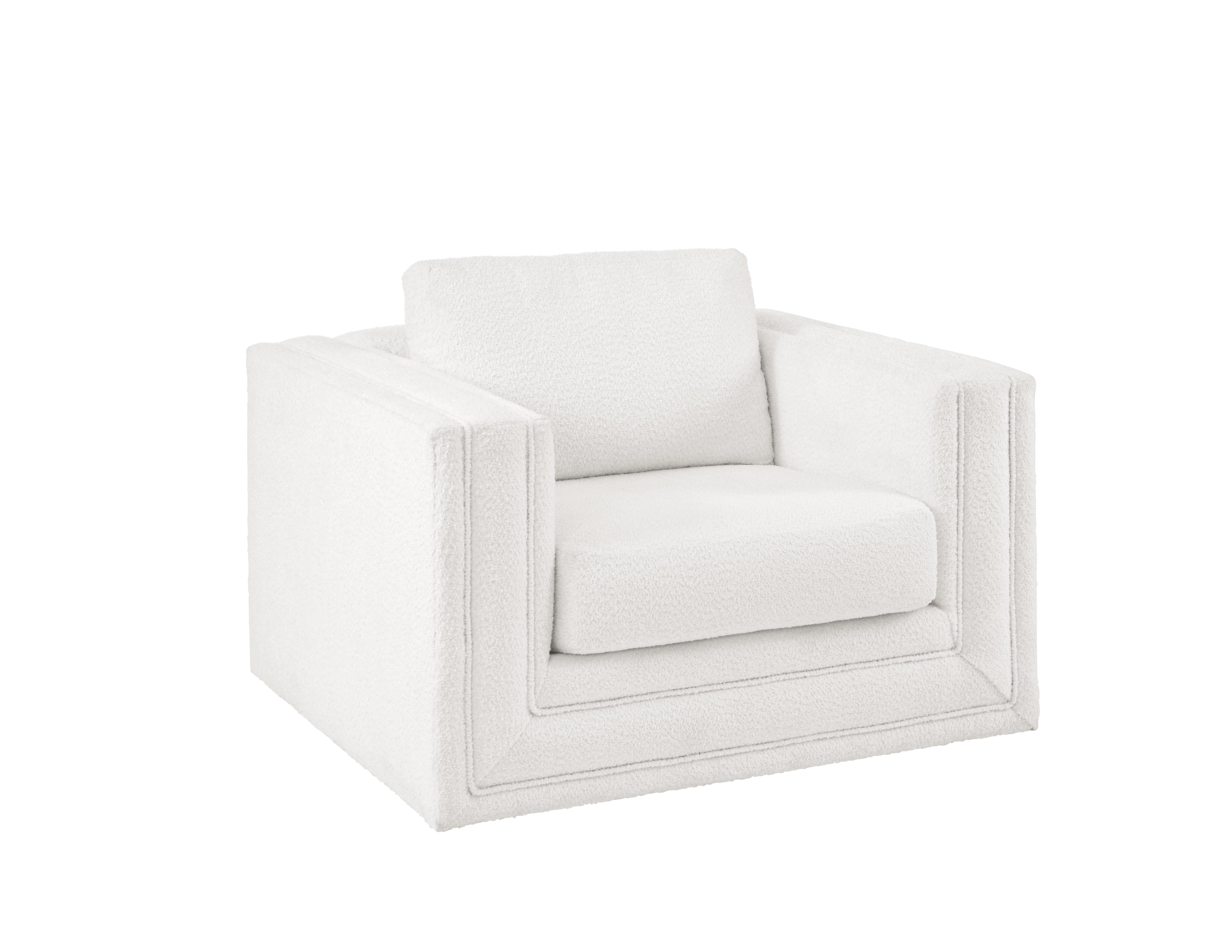 Modern, Traditional Oversized Chair Hockney 775503-5000F6 in White 