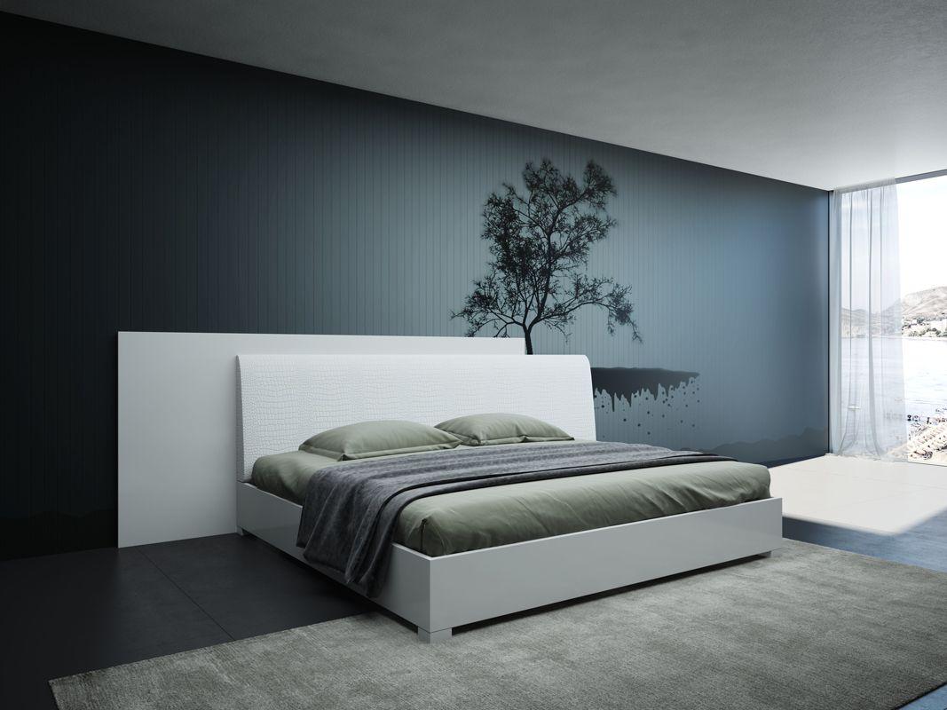 Contemporary, Modern Platform Bed VGACMONZA-BED VGACMONZA-BED 72032A in White Leatherette