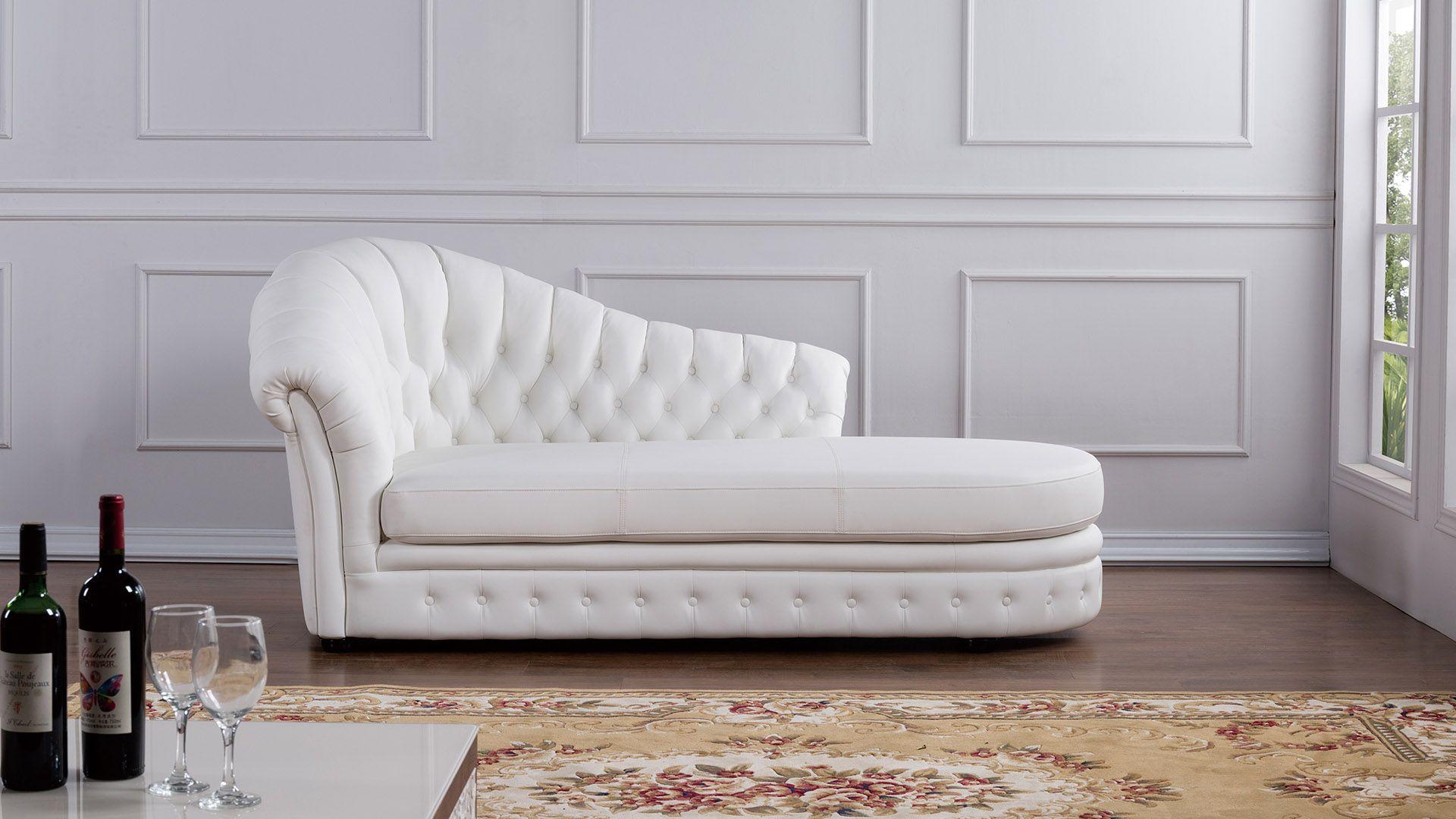 Modern Sofa Chaise AE-L500L-W AE-L500R-W in White Faux Leather