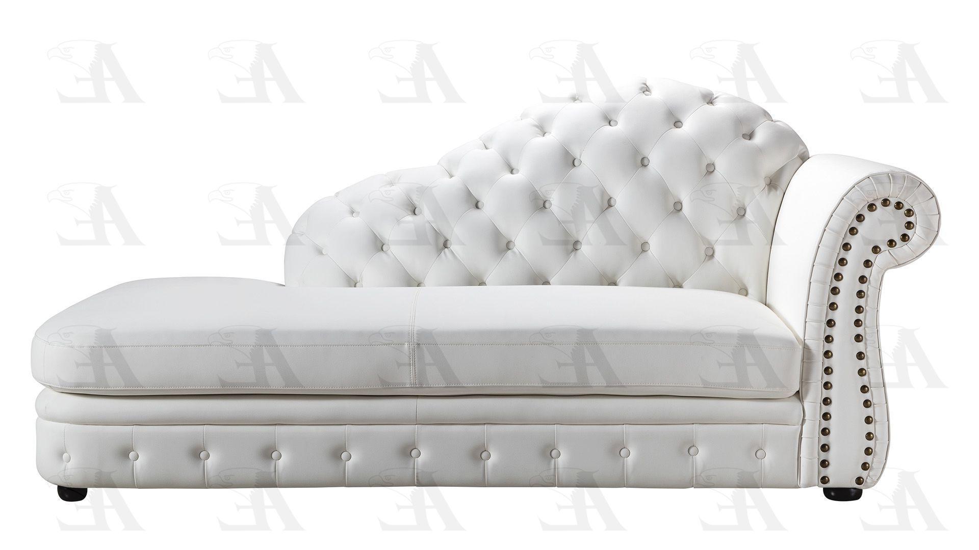 

    
White Faux Leather Accent Chaise LEFT American Eagle AE-L501R-W
