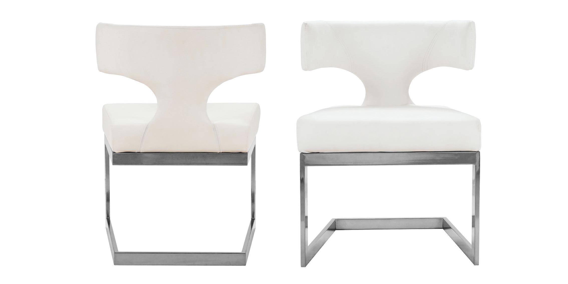 

    
Meridian Furniture ALEXANDRA 95W4hite-C Dining Chair Set Chrome/White 954White-C-Set-2
