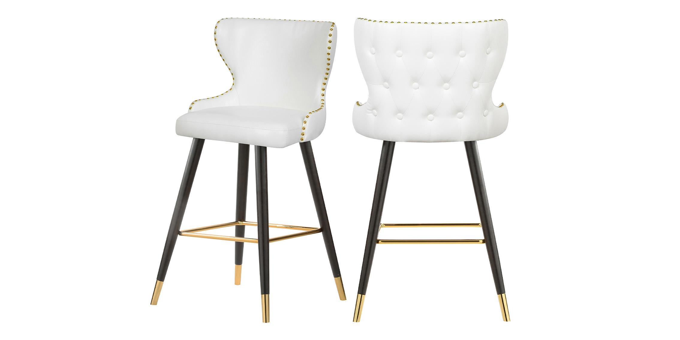 Contemporary, Modern Counter Stool Set HENDRIX 962White-C 962White-C in White Faux Leather