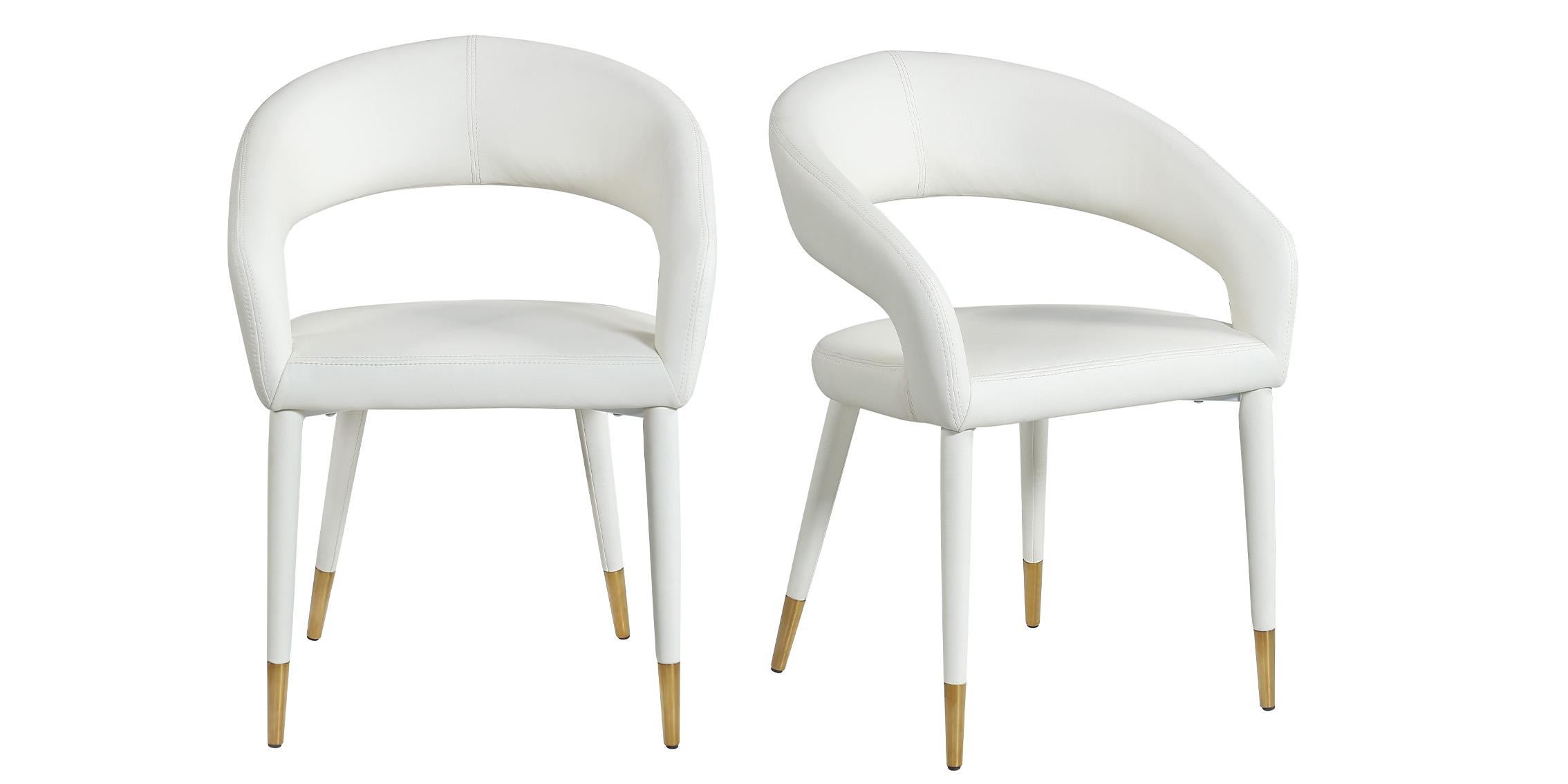 

    
White Faux Leather Dining Chair Set 2P DESTINY 538White-C Meridian Contemporary
