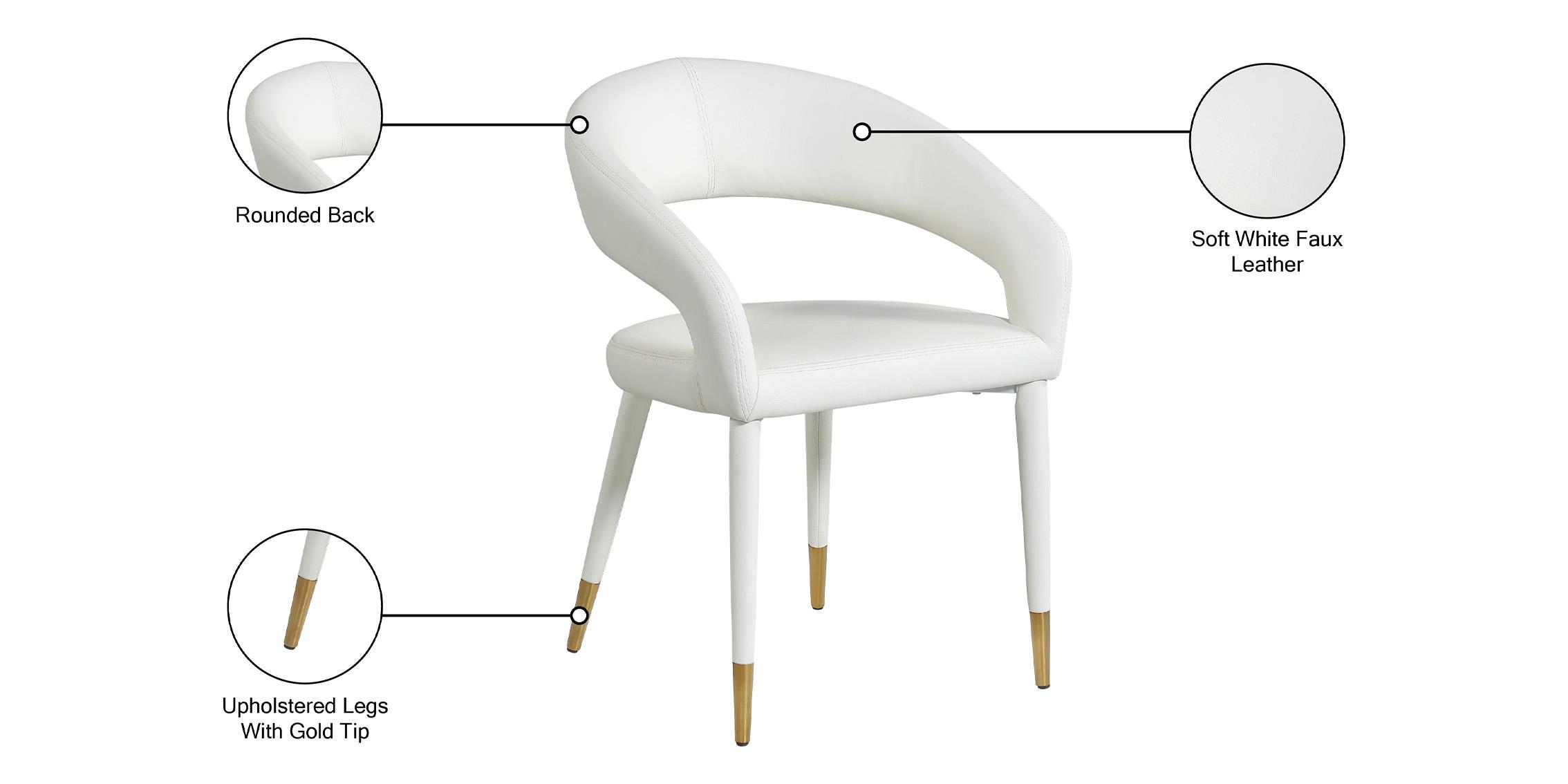 

        
Meridian Furniture DESTINY 538White-C Dining Chair Set White/Gold Faux Leather 094308263601
