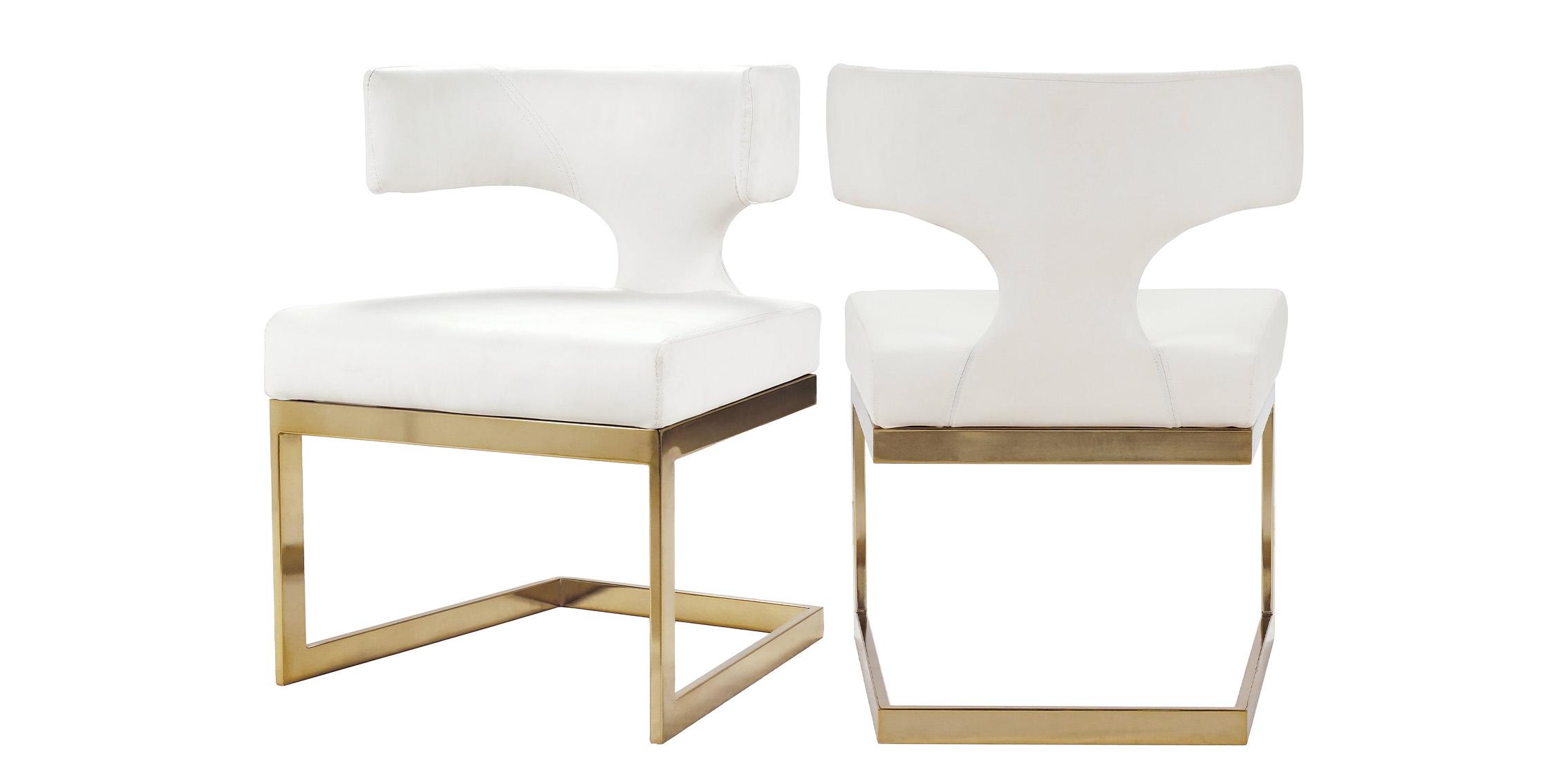 

    
White Faux Leather Dining Chair Set 2Pcs ALEXANDRA 953White-C Meridian Modern
