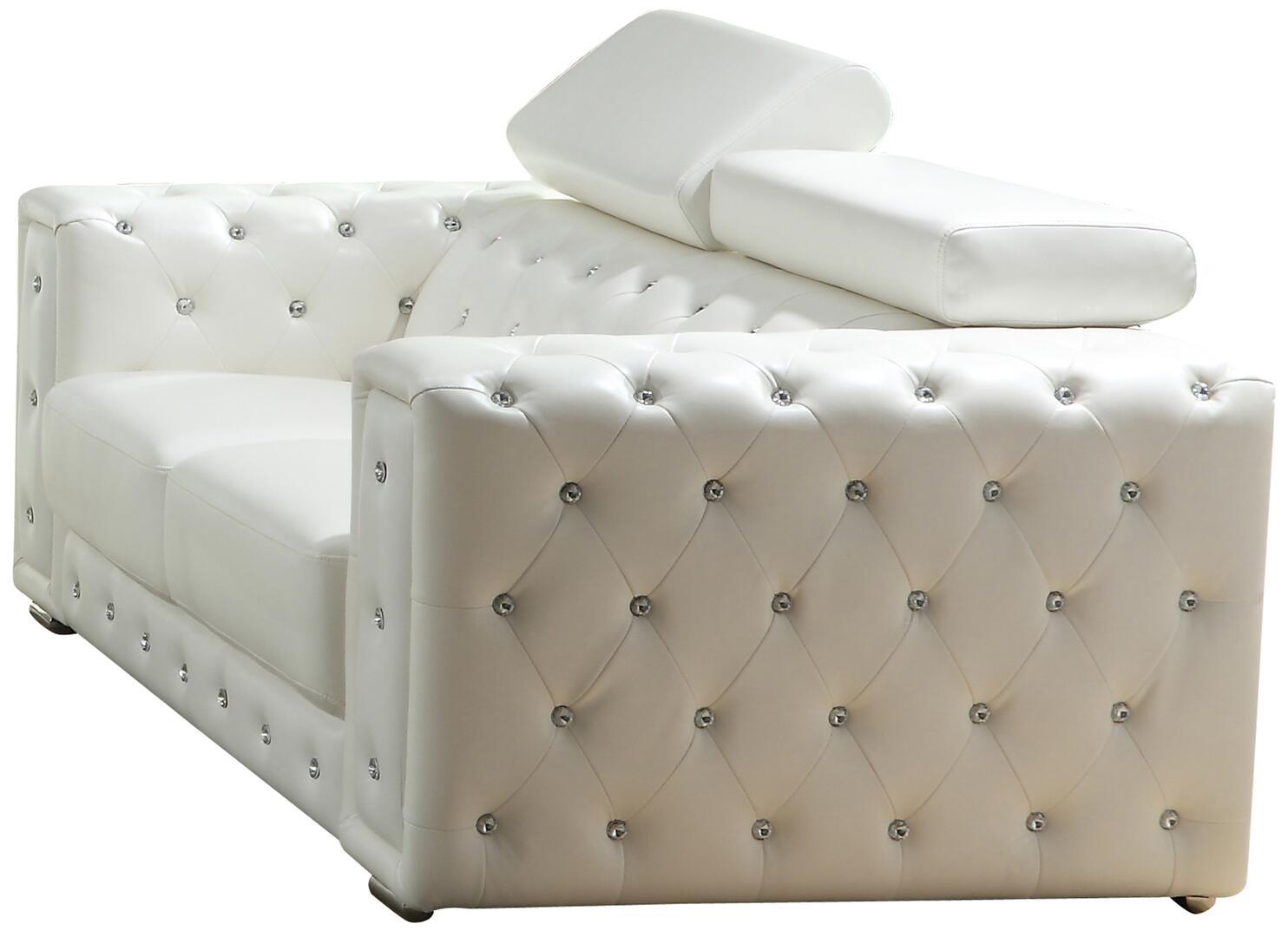 

    
White Faux Leather Loveseat Modern Cosmos Furniture Charlise
