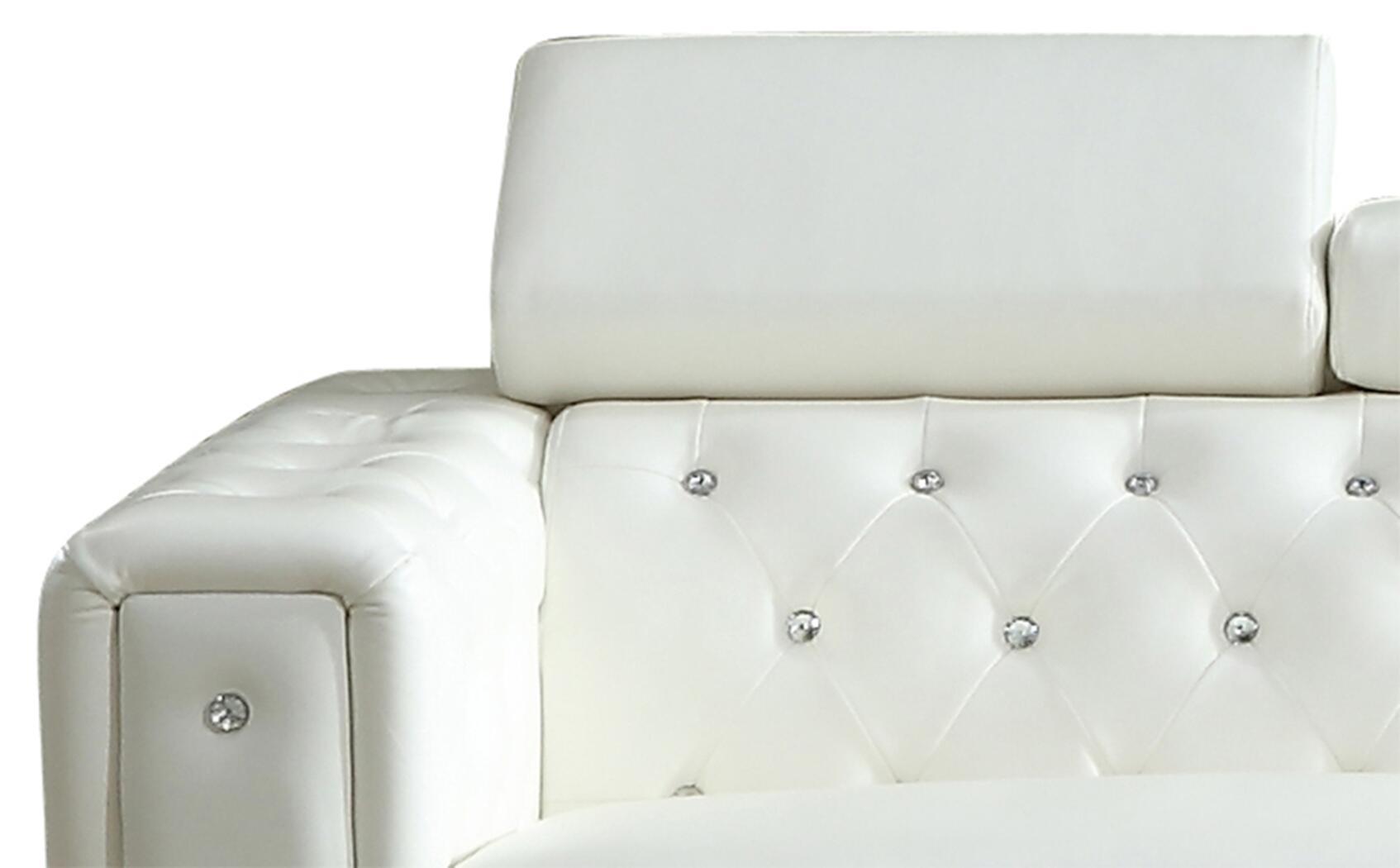 

    
3036WHCHA White Faux Leather Loveseat Modern Cosmos Furniture Charlise
