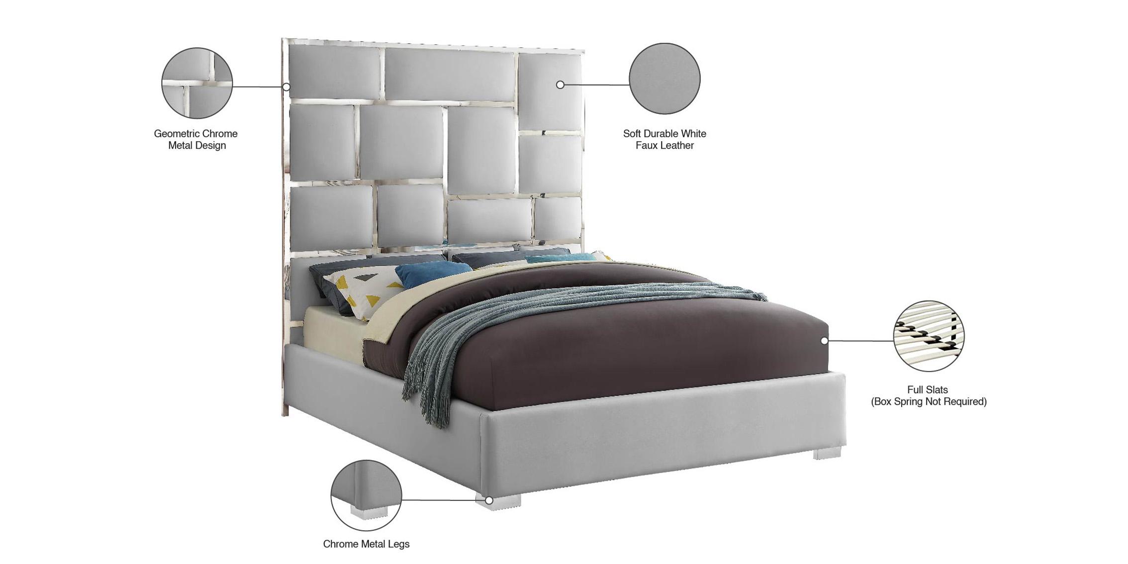 

    
MilanWhite-K Meridian Furniture Platform Bed
