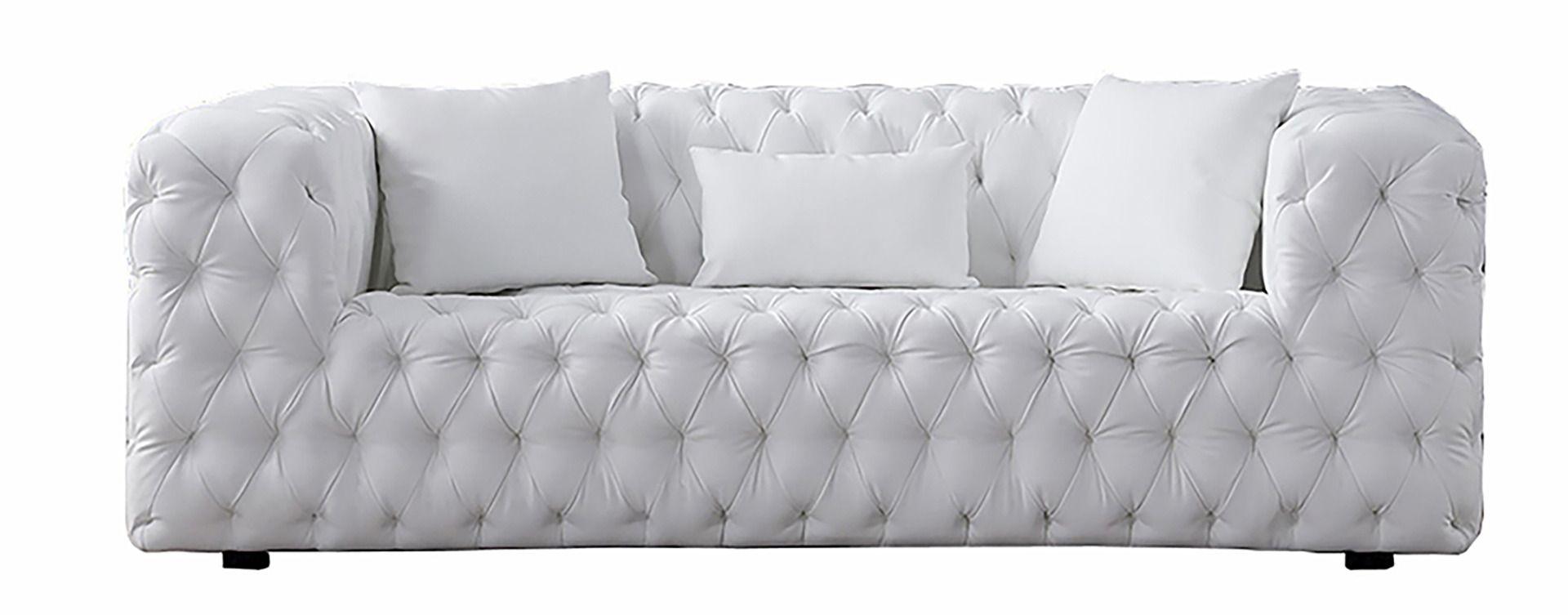 Contemporary, Modern Sofa AE-D821-W AE-D821-W-SF in White Bonded Leather