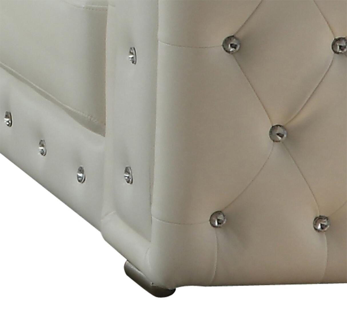 

        
810053740187White Faux Leather Sofa Set 3Pcs Modern Cosmos Furniture Charlise
