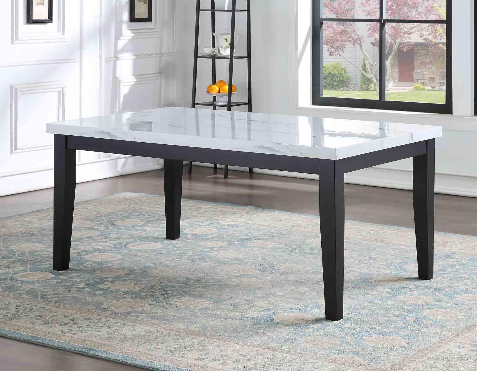 

    
Crown Mark Tanner Dining Table Black / White/Marble 2221T-3864-WH
