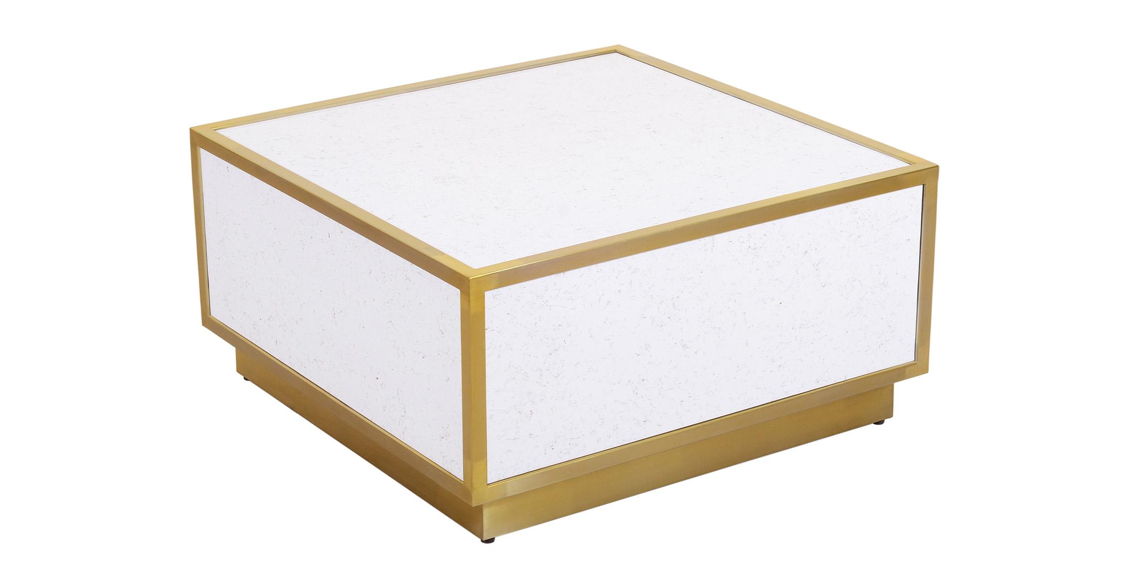 

    
242-CT-Set-2 White Faux Marble & Gold Coffee Table Set 2 Pcs GLITZ 242-CT Meridian Modern
