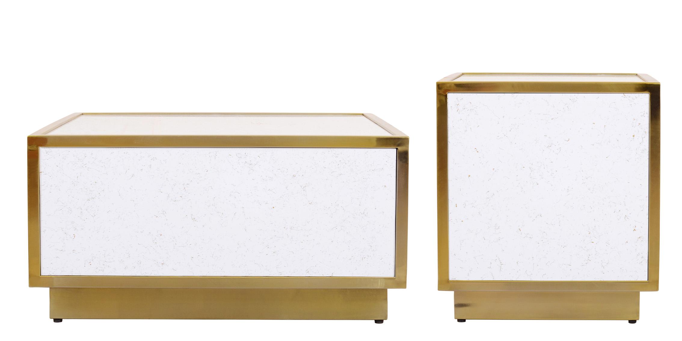 

        
Meridian Furniture GLITZ 242-CT-Set Coffee Table Set White/Gold  094308250212
