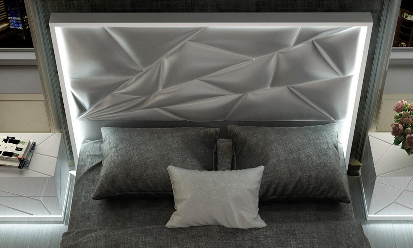 

    
ESF-Kiu-EK White Finish Futuristic King Size Bed Modern Made in Spain ESF Kiu
