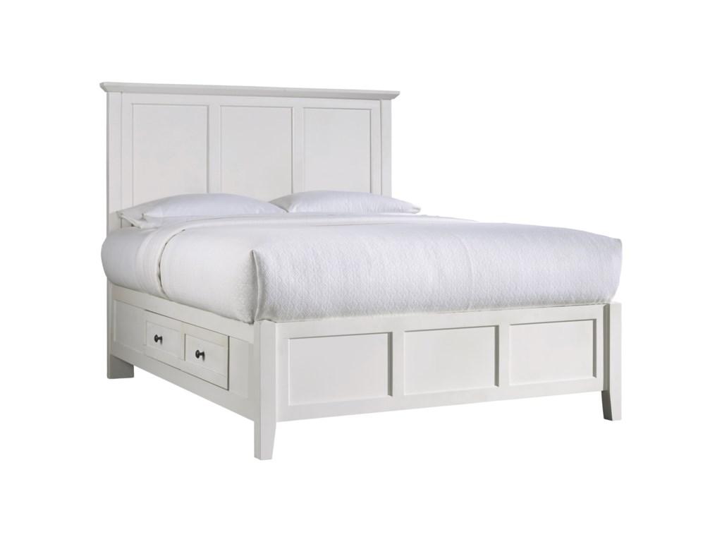 Contemporary Storage Bed PARAGON STORAGE 4NA4D6 in White 