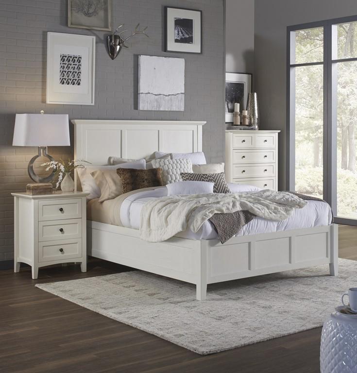 Contemporary Panel Bedroom Set PARAGON 4NA4L7-2N-3PC in White 