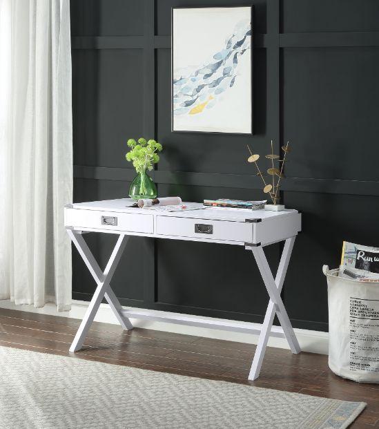 

    
White Finish Writing Desk by Acme Furniture Amenia 93005

