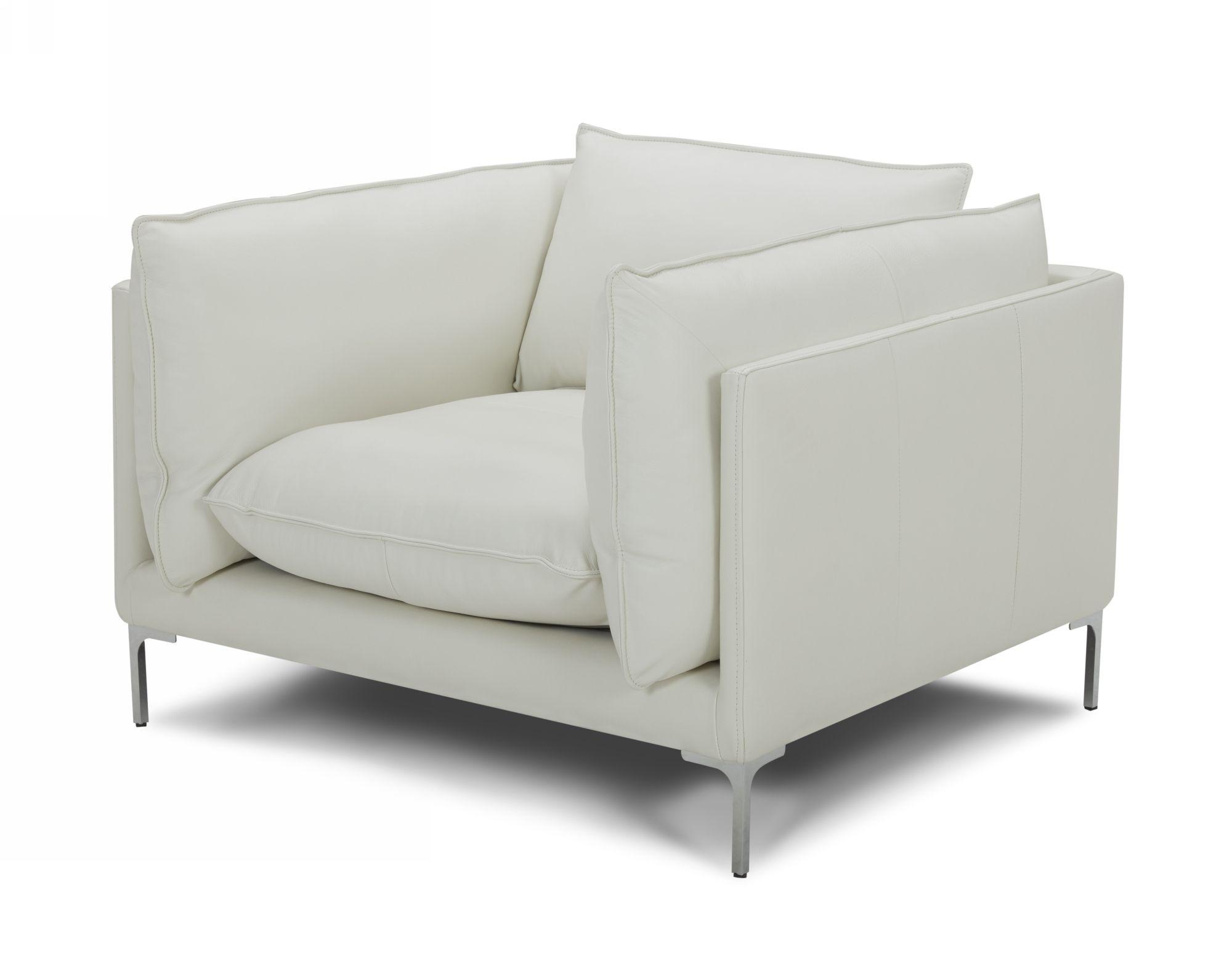 Contemporary, Modern Arm Chair VGKKKF2627-L2927-CHR VGKKKF2627-L2927-CHR in White Full Leather