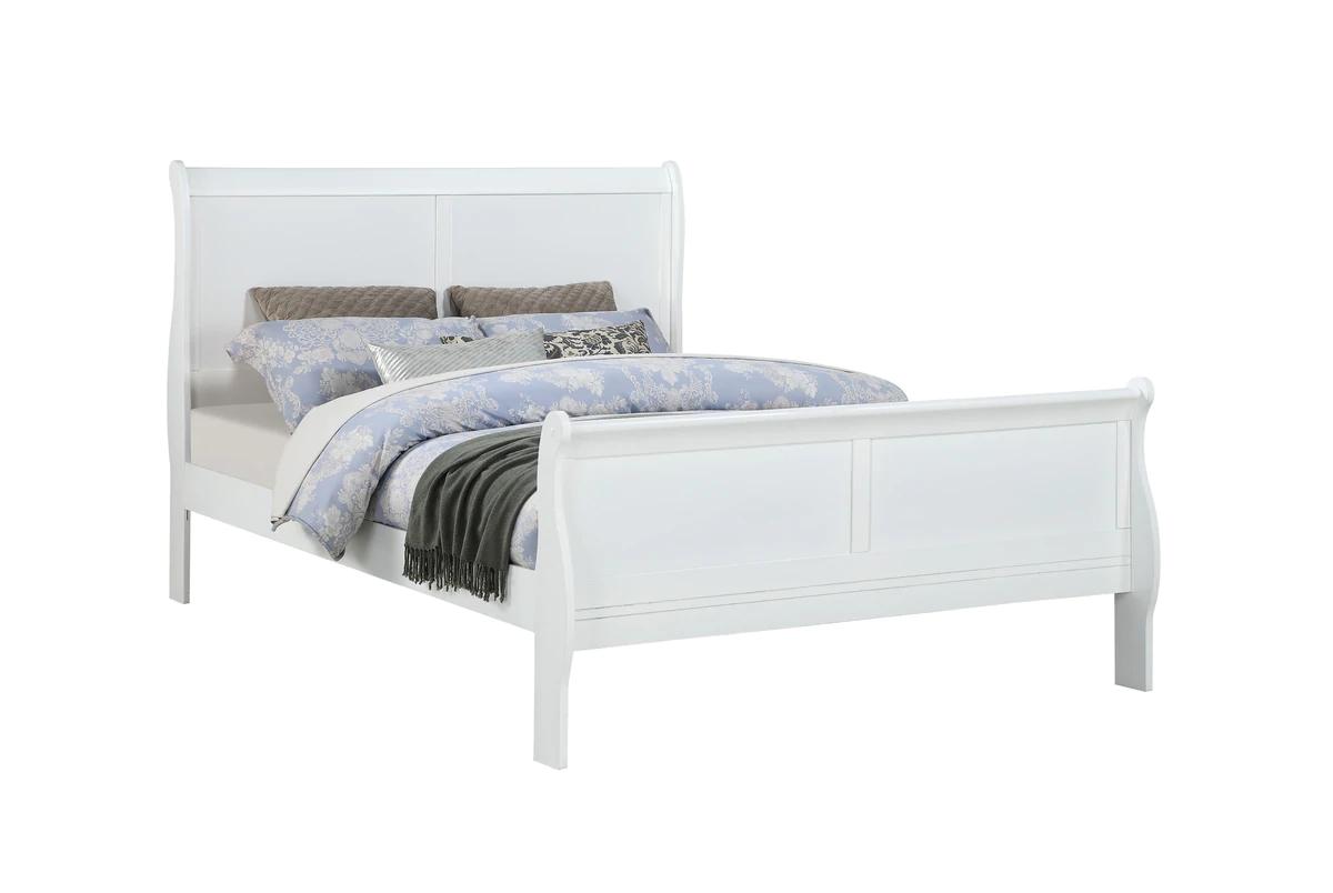 

    
Contemporary White Panel Bed Louis Philip B3650-F Crown Mark
