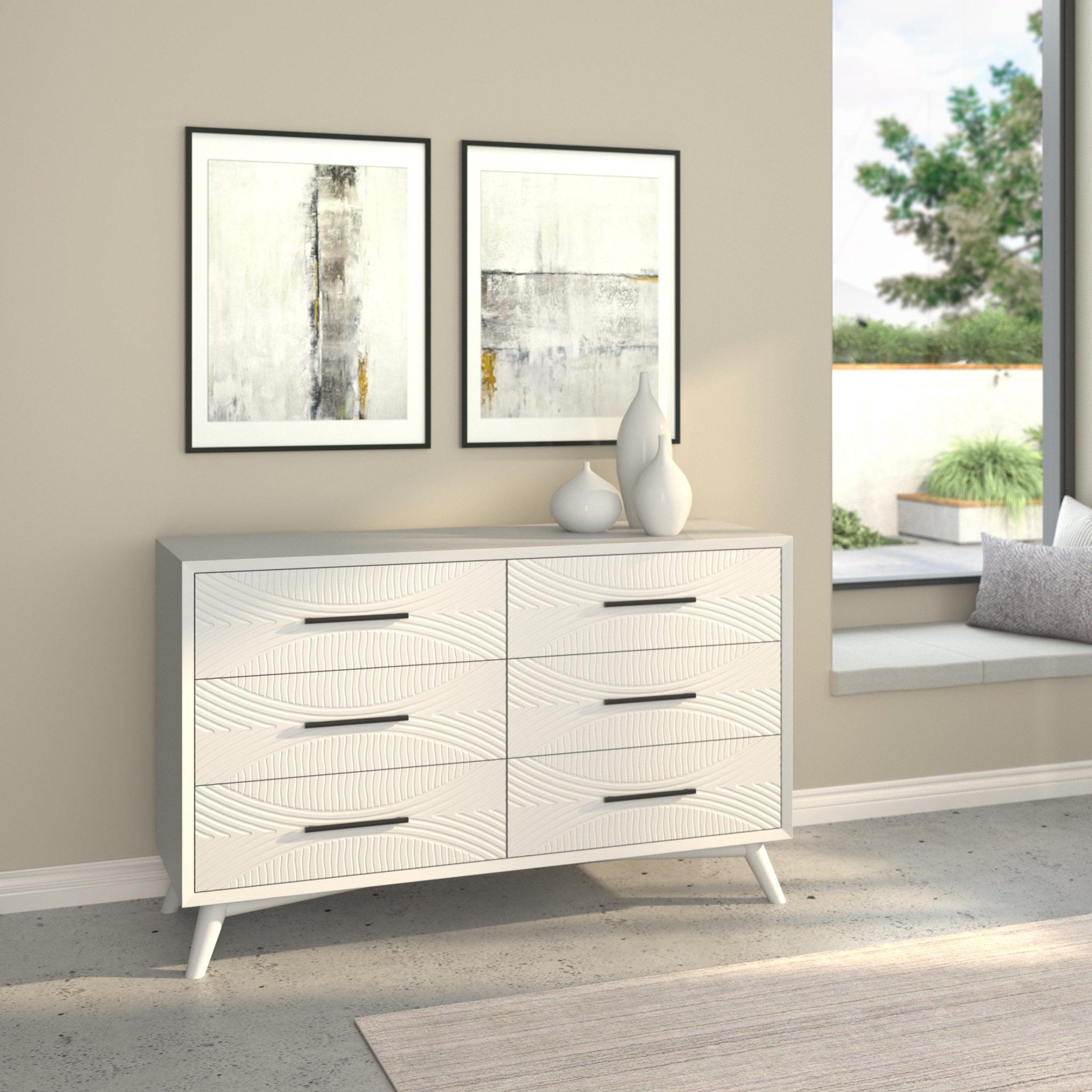 

        
Alpine Furniture TRANQUILITY Panel Bedroom Set White  812702028615
