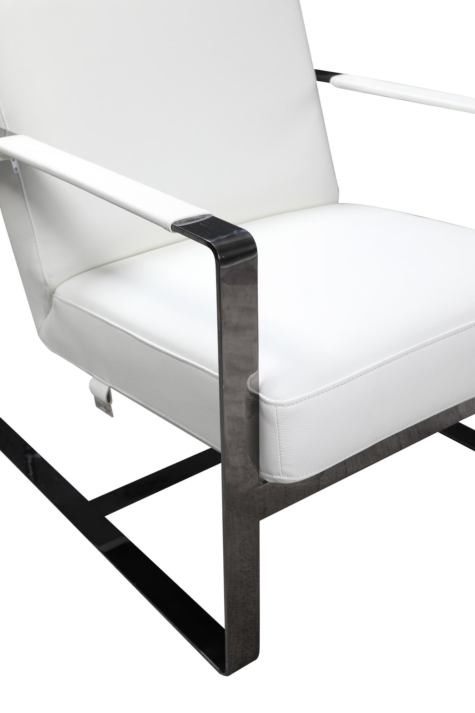 

    
C67-WHITE-CH White Genuine Italian Leather Accent Chair Contemporary Global United C67
