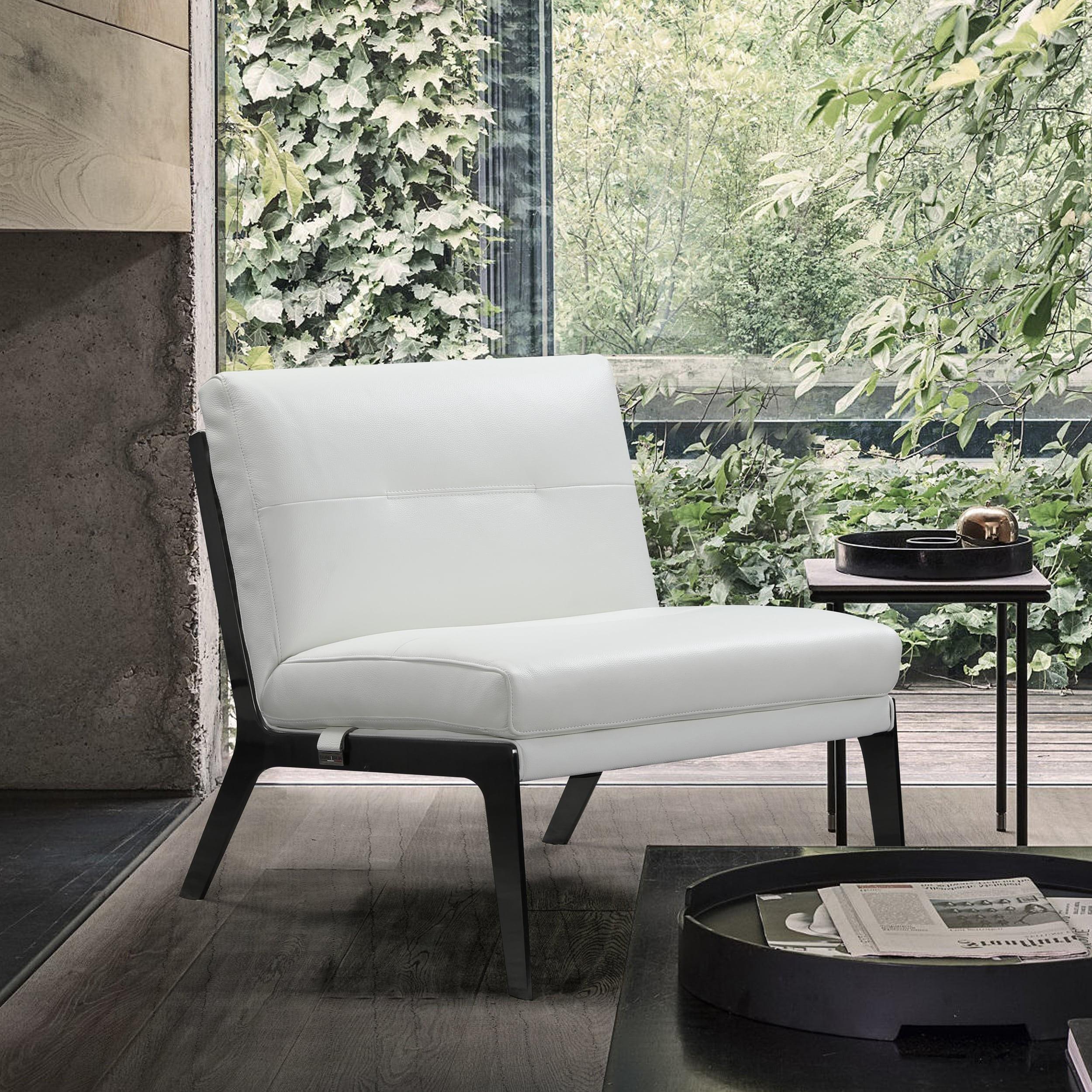 Contemporary Oversized Chair C81 C81-WHITE-CH in White Leather