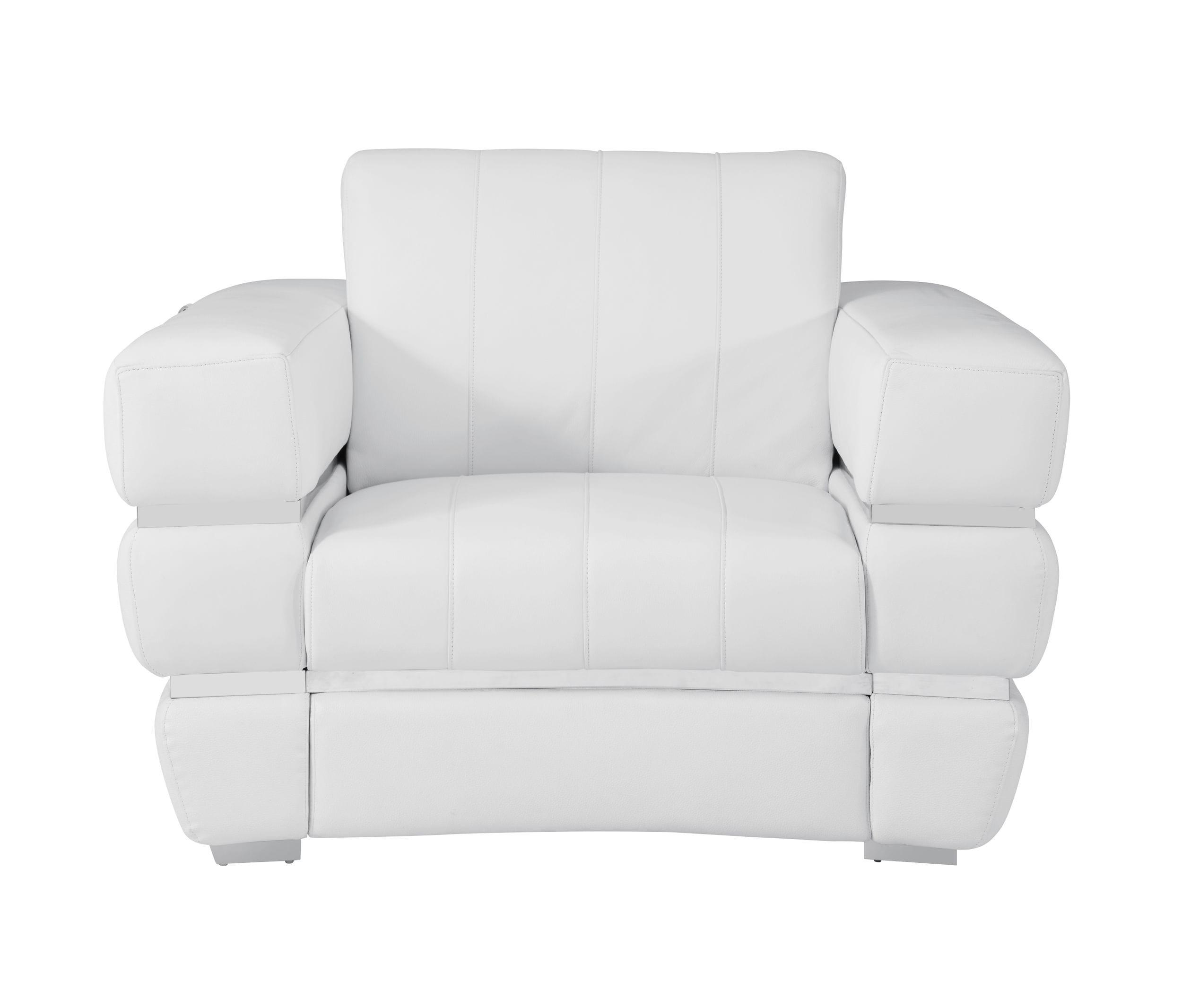 

    
White Genuine Italian Leather Armchair Contemporary 904 Global United
