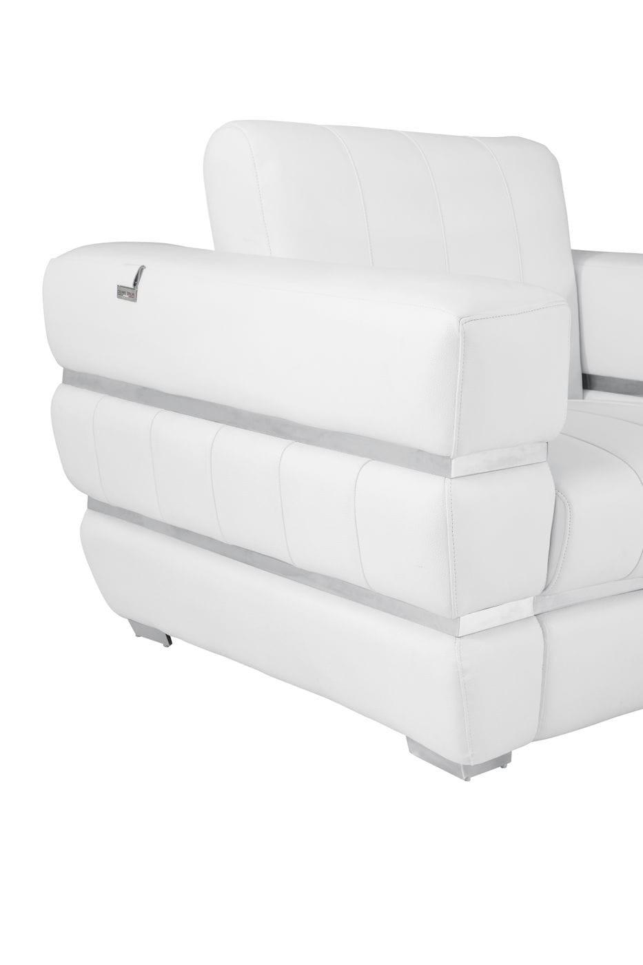 

    
904-WHITE-CH White Genuine Italian Leather Armchair Contemporary 904 Global United
