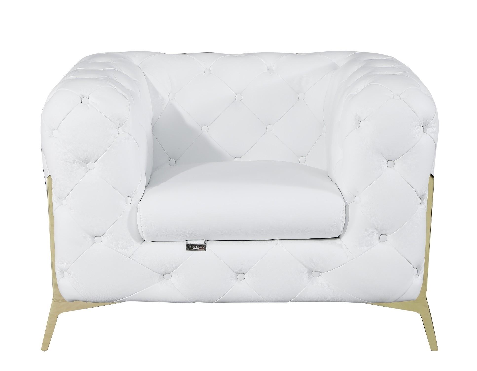 

    
White Genuine Italian Leather Armchair Contemporary 970 Global United
