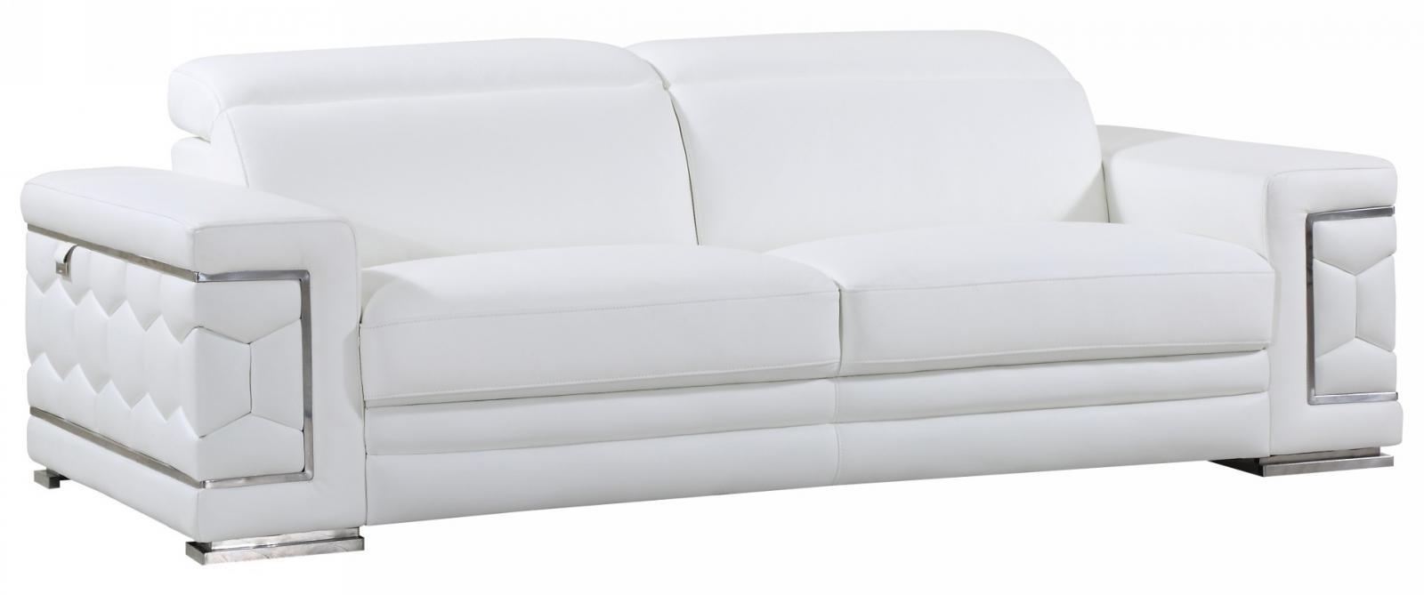 

    
WHITE Genuine Italian Leather Sofa & 2 Chairs 3Pcs Set Contemporary 692 Global United
