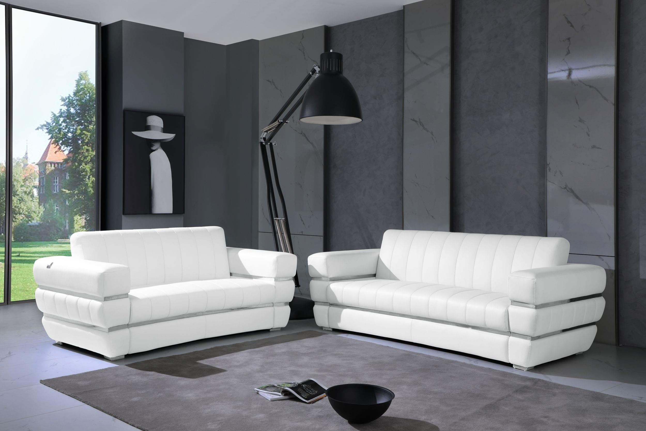

    
 Order  White Genuine Italian Leather Sofa Contemporary 904 Global United

