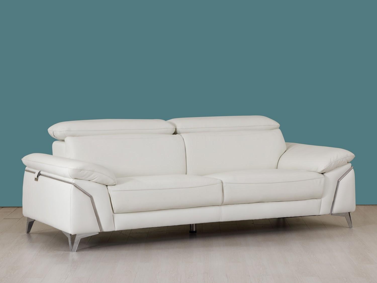 

    
White Genuine Italian Leather Sofa Contemporary 727 Global United
