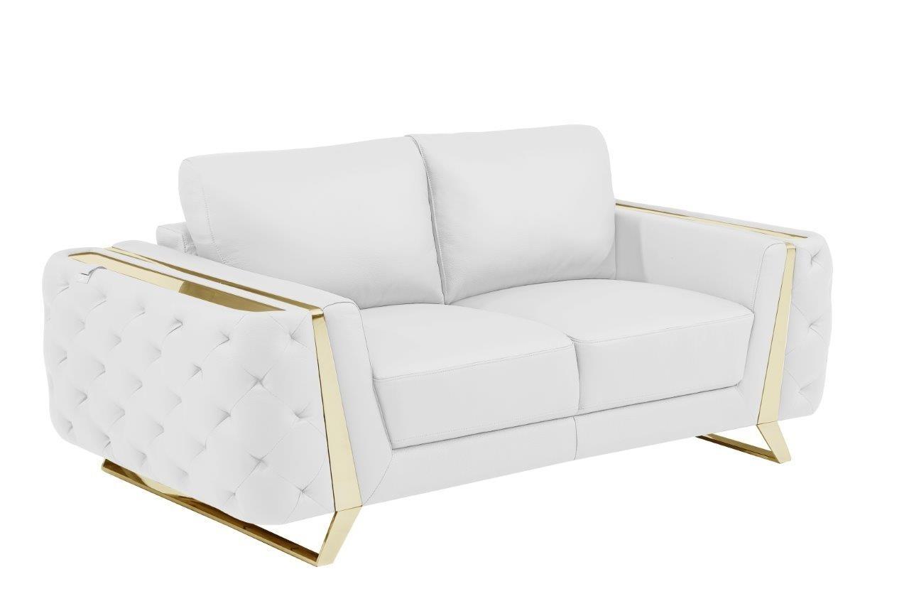 

                    
Global United 1050 Sofa and Loveseat Set White Genuine Leather Purchase 
