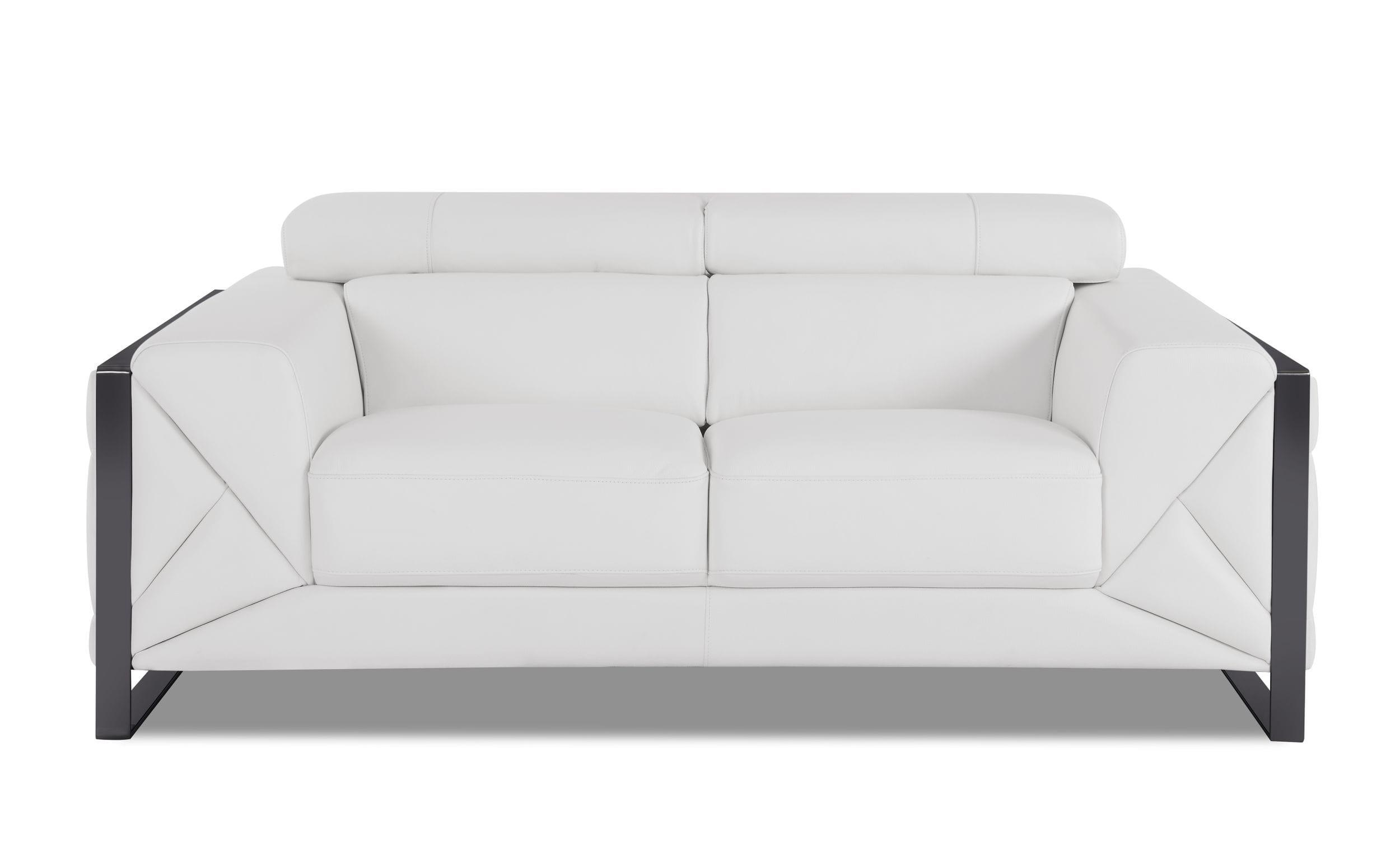 

                    
Global United 903 Sofa Loveseat and Chair Set White Italian Leather Purchase 
