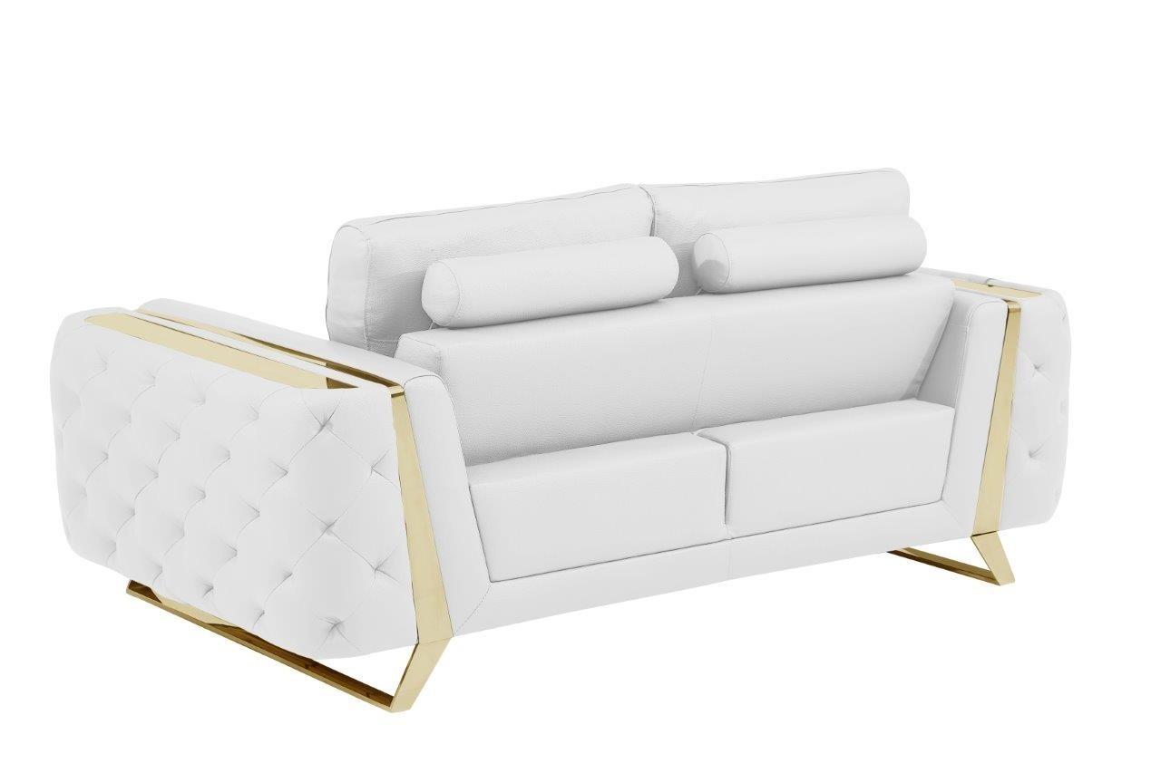 

    
 Shop  WHITE Genuine Italian Leather Sofa Set 3Pcs Contemporary 1050 Global United
