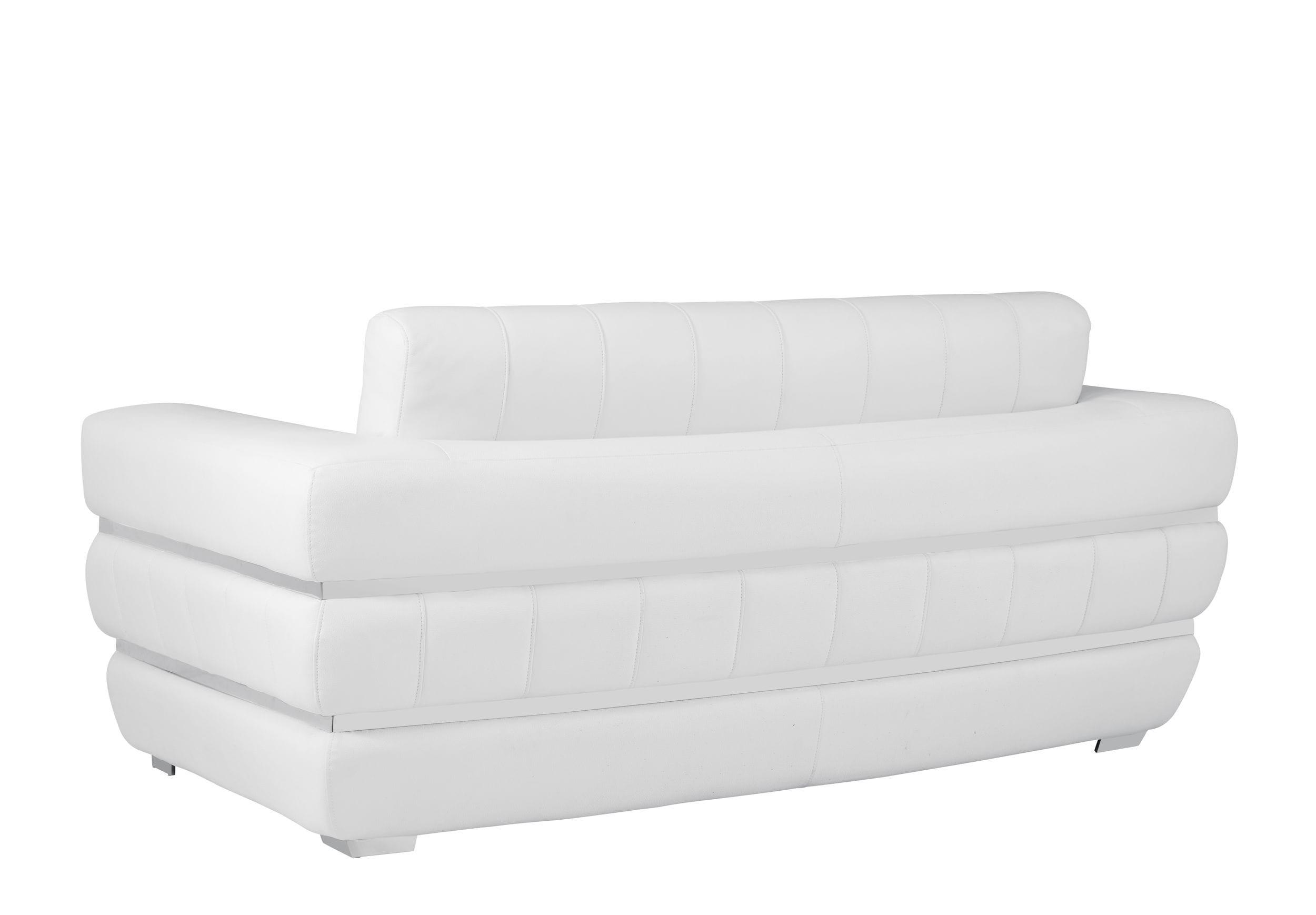 

    
 Order  White Genuine Italian Leather Sofa Set 3Pcs Contemporary 904 Global United
