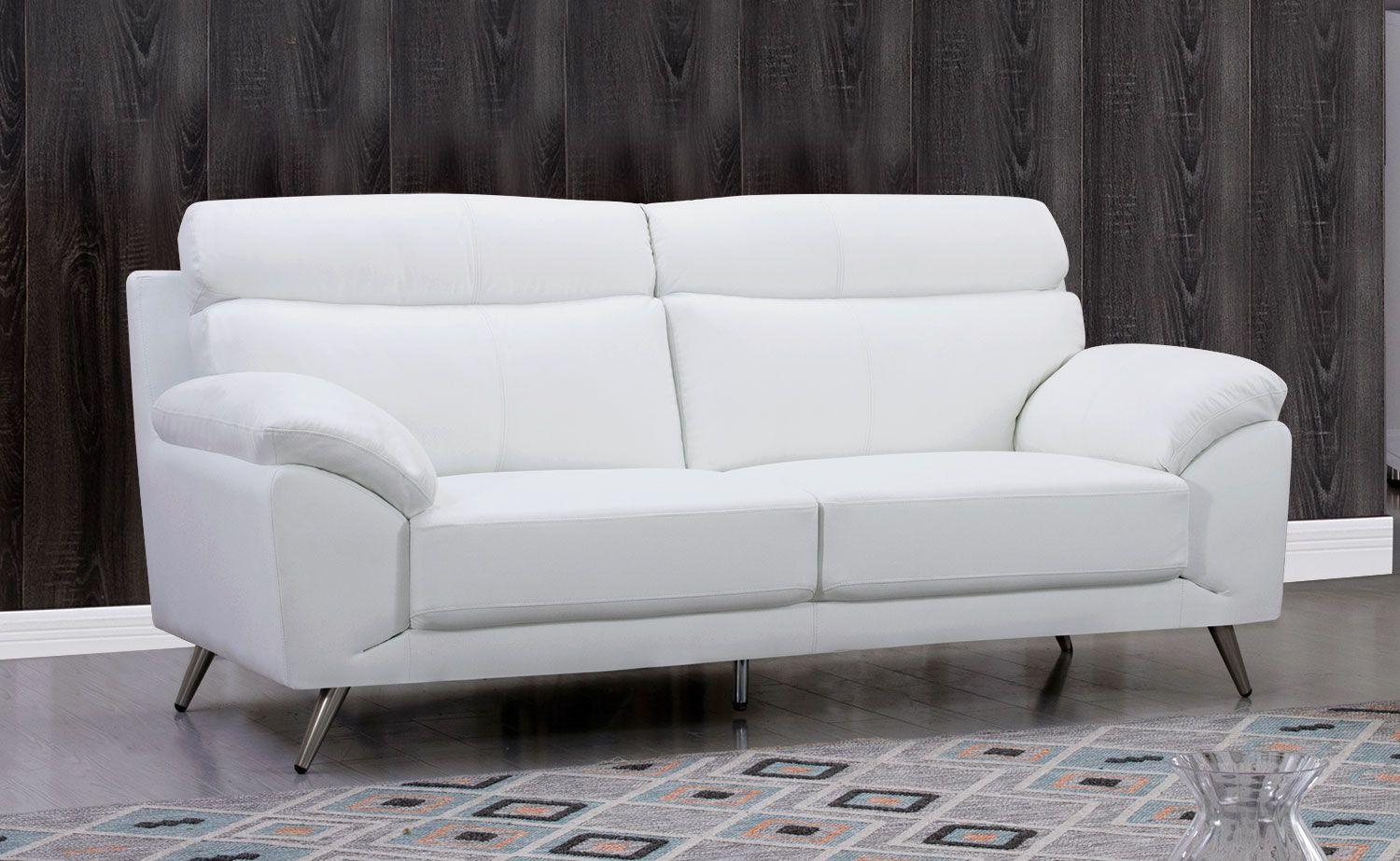 Contemporary, Modern Sofa EK528-W-SF EK528-W-SF in White Italian Leather